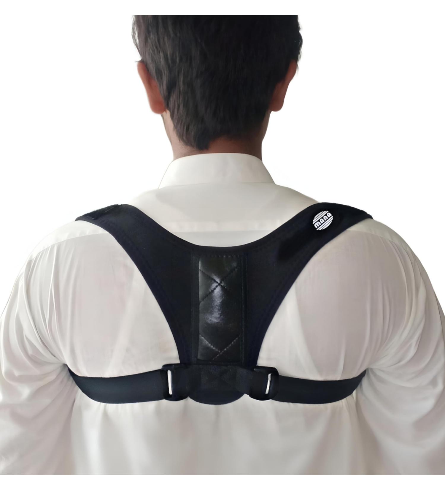 Neoprene Posture Corrector for Men & Women - Adjustable Upper Back Brace for Pain Relief & Clavicle Support (33-43) - International Shipping Available - Buy Online on GoSupps.com