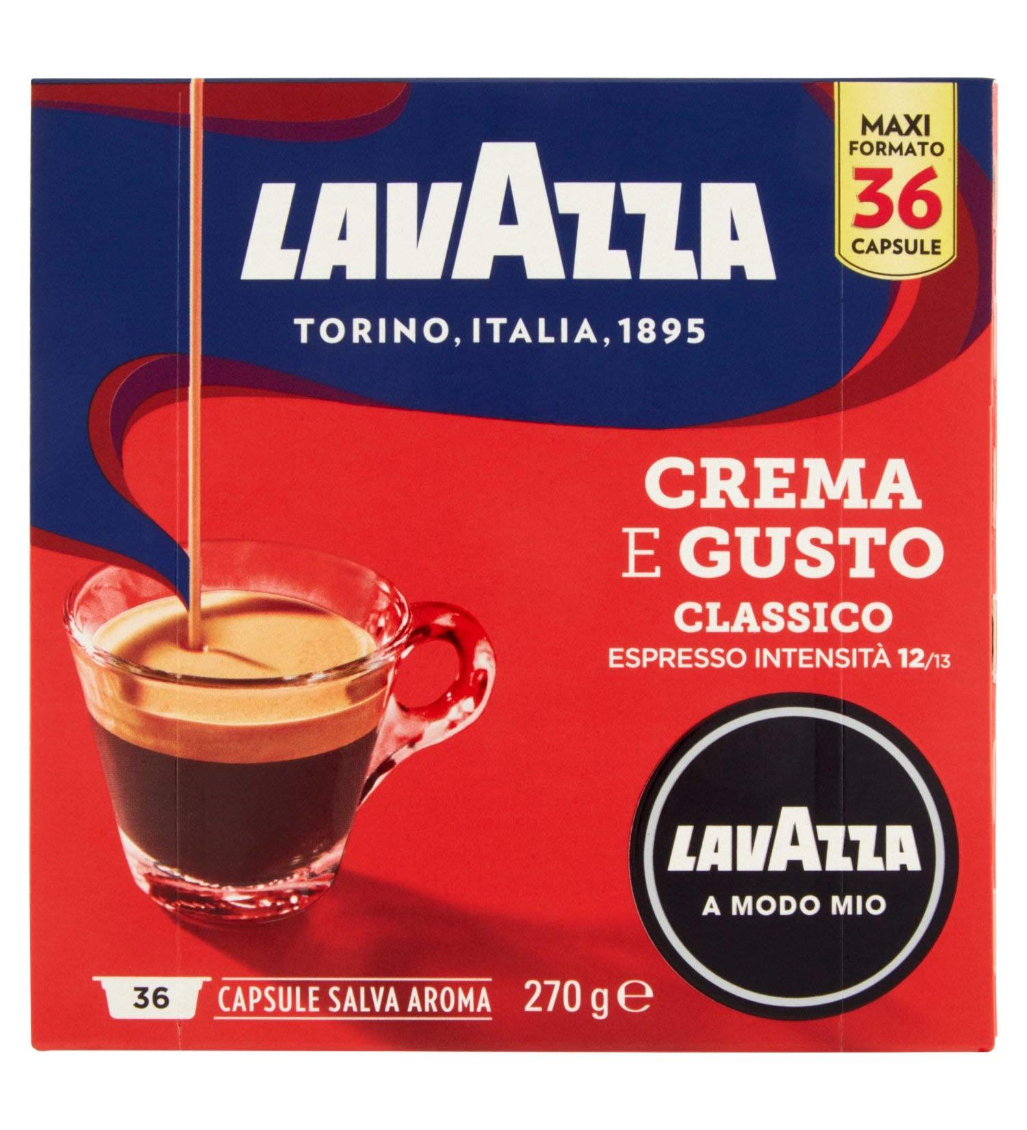 Lavazza A Modo Mio Crema e Gusto Espresso Coffee Pods - 36 Capsules - Buy Online on GoSupps.com
