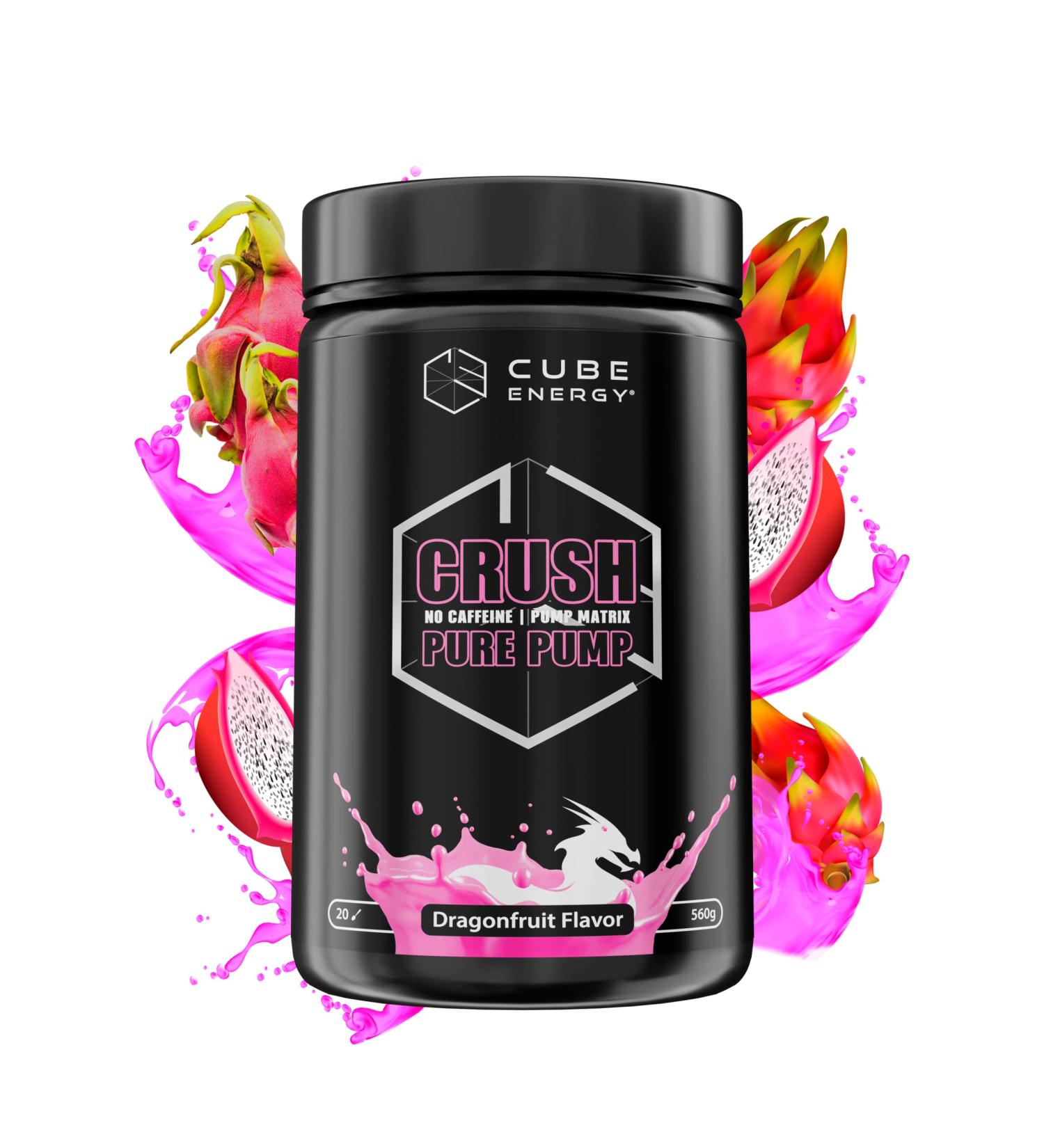 Cube Energy Pre Workout Pump Booster - Kafein-Free Dragonfruit | L-Citrulline L-Arginine Amaranth Extract Glycopump & Glycerol Powder - 20 Portions 560g - Buy Online on GoSupps.com