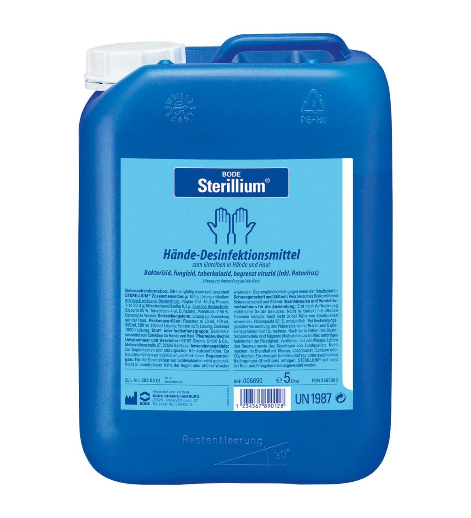 Buy Sterillium Hand Disinfection 5 Liters - Effective Germ Protection for International Shipping - Buy Online on GoSupps.com