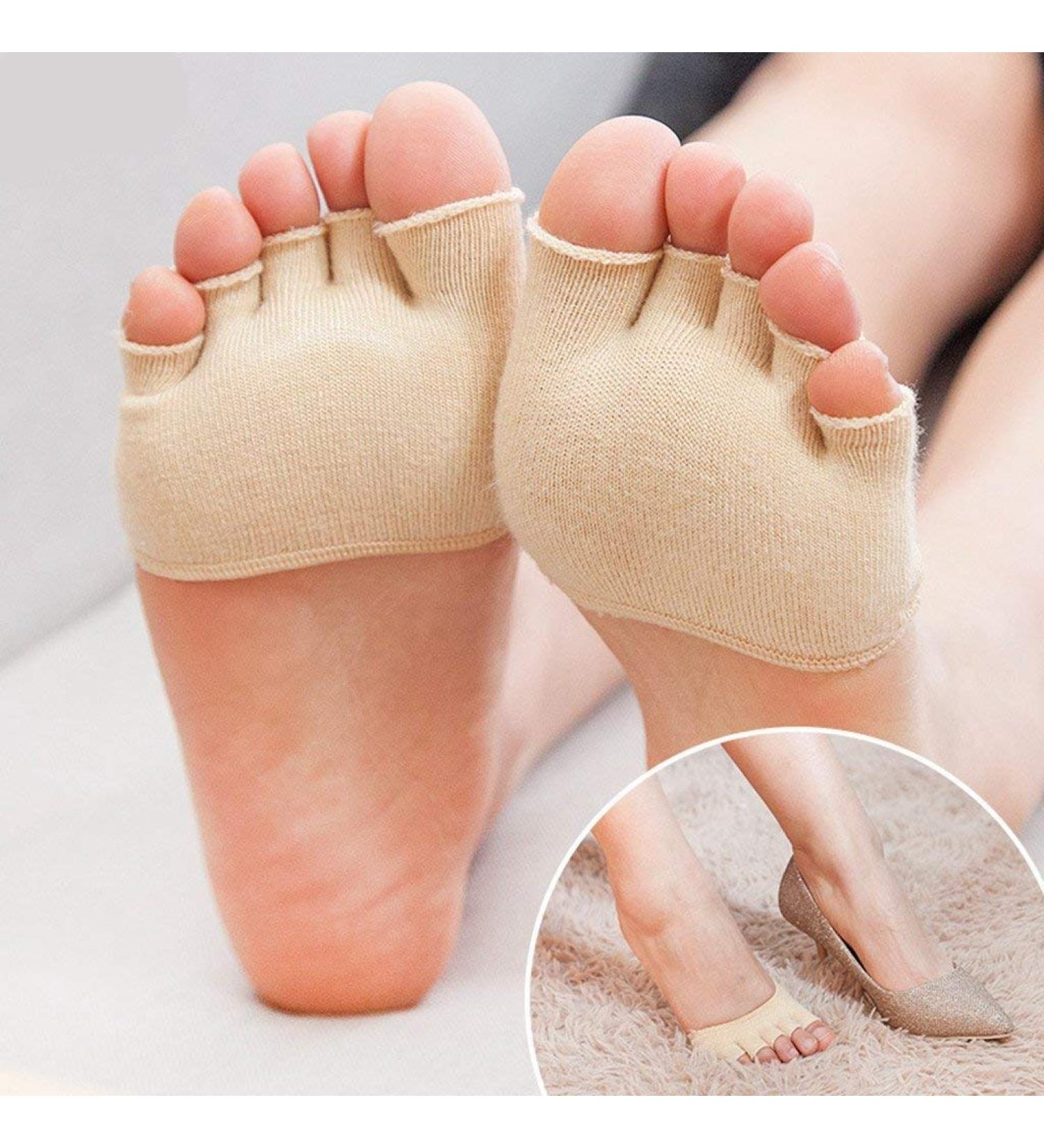3 Pairs Cotton Half Insoles - Metatarsal Support & Cushion for Sore Feet | Comfortable Toe Socks for All-Day Relief - Buy Online on GoSupps.com