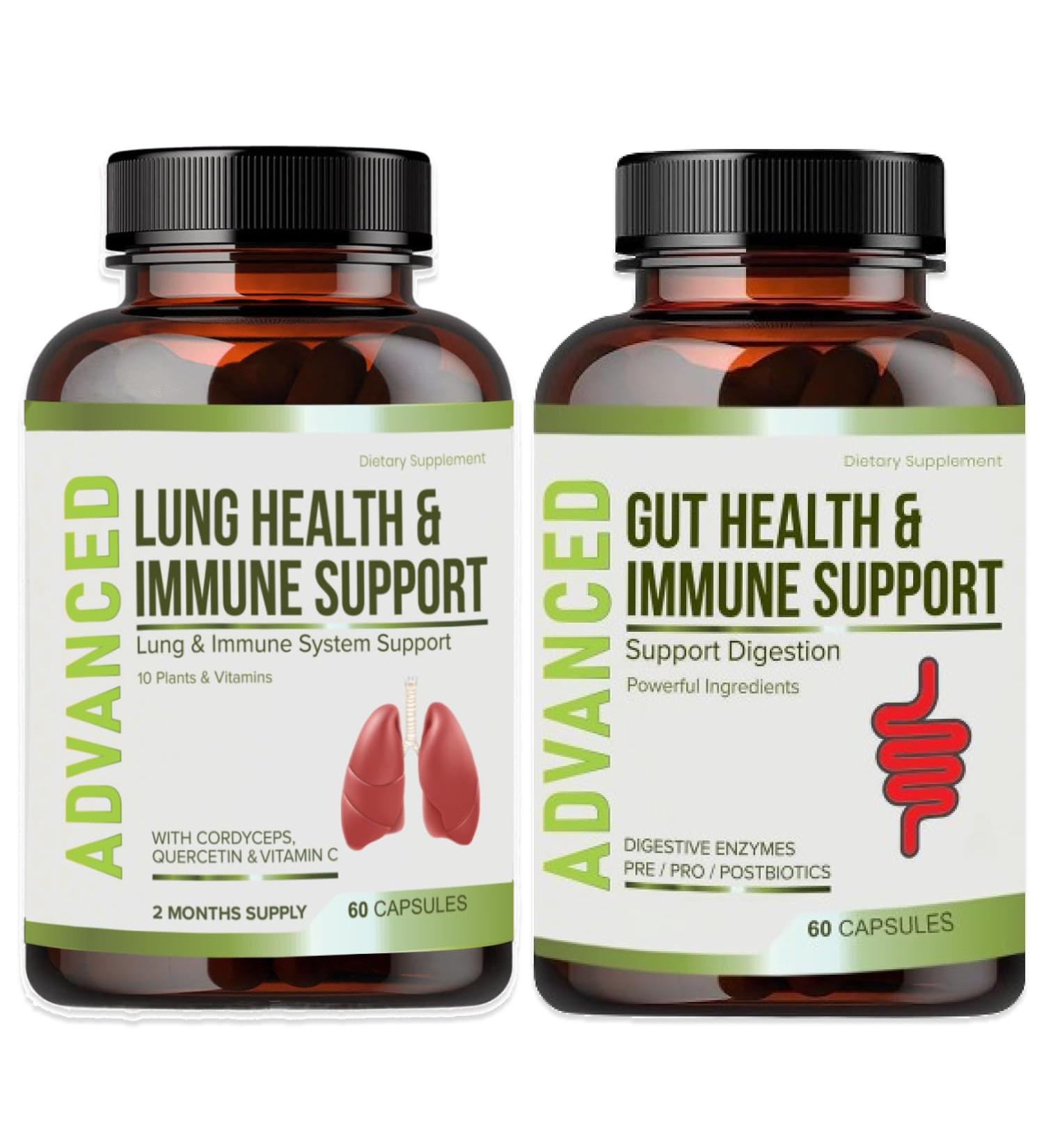 Lung Health & Immune Support Supplement - Lung Cleanse and Detox With Immunity Vitamins For Better Lungs Immune Defense Clear Lungs & Deep Breathing Including Quercetin & Cordyceps.Two Months Supply - Buy Online on GoSupps.com