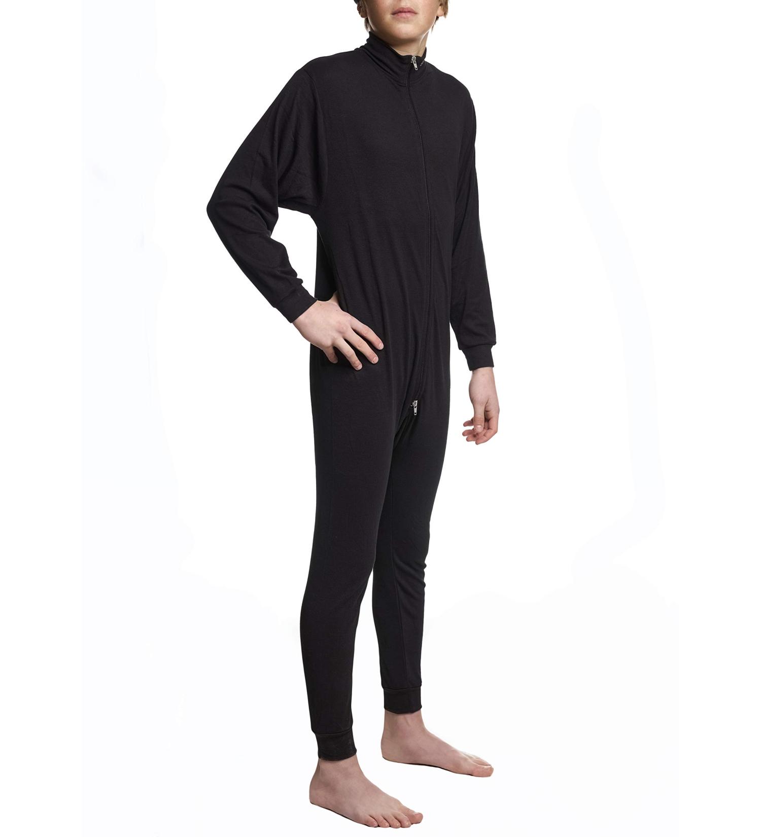 Sherwood One-Piece Functional Underwear for Children - Long-Sleeved Zippered Cold Weather Sweat Suit in Black (Size 140) - Buy Online on GoSupps.com