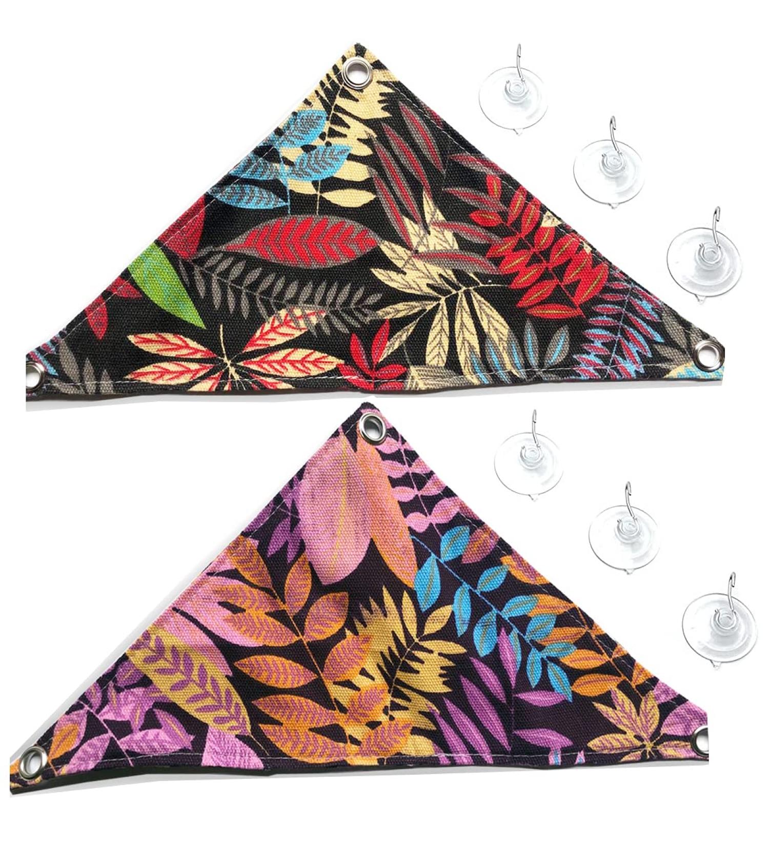 Vinnykud 2 Pcs Reptile Bearded Dragon Hammock Lizard Hanging Bed with Suction Cups Terrarium Decoration Accessories for Geckos Reptile Snakes and Other Small Animals 27x27x40cm Black+Purple - Buy Online on GoSupps.com
