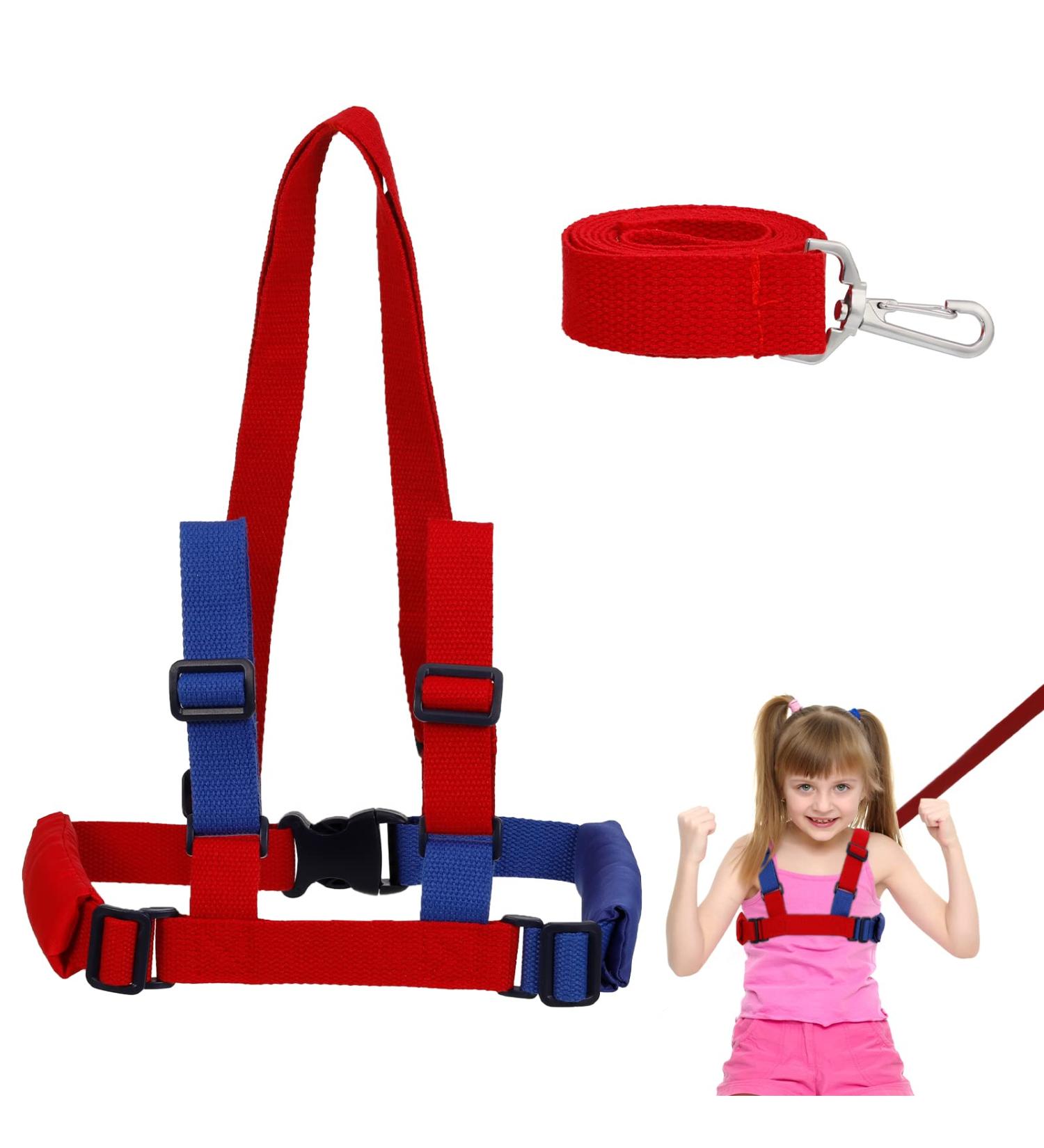 RosewineC Walking Harness & Safety Leash Set | Anti-Lost Child Toddler Rope Hand Belt | Safety Wrist Link for Kids | Baby Leash in Red & Blue - Buy Online on GoSupps.com