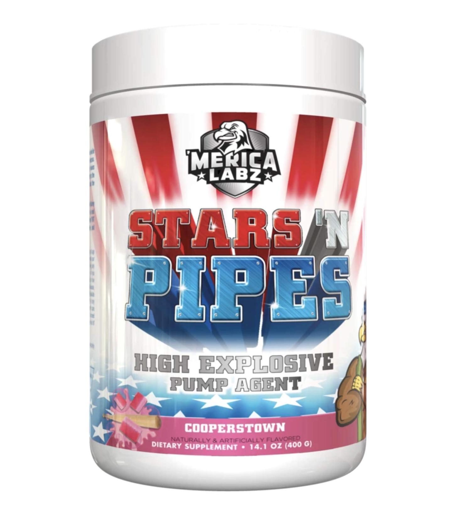 Merica Labz Stars N Pipes: Explosive Pump Agent 20 Massive Scoops NO Booster (Cooperstown)