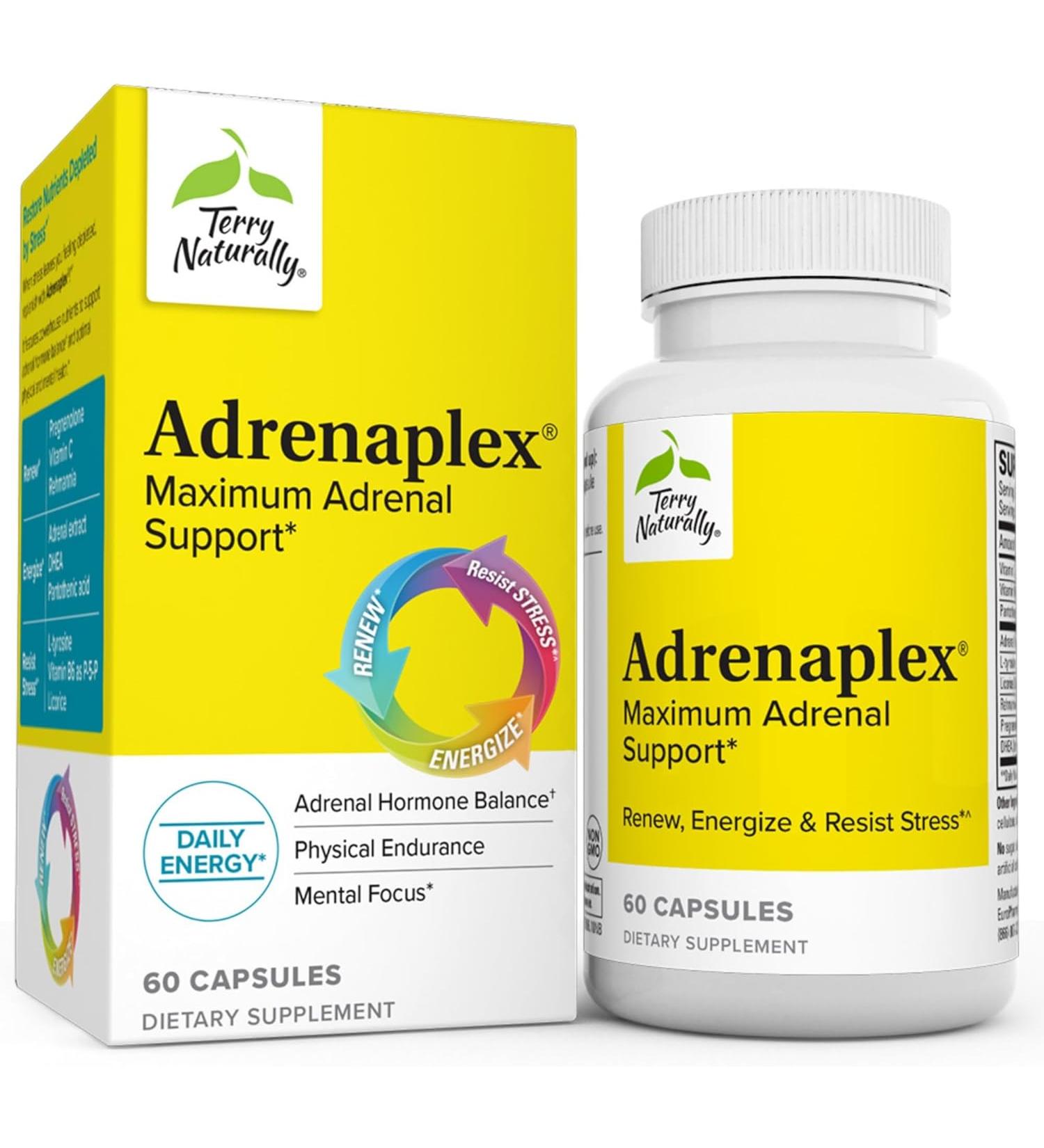 Terry Naturally Adrenaplex - Maximum Adrenal Support 60 Capsules | Boost Energy & Wellness - Buy Online on GoSupps.com