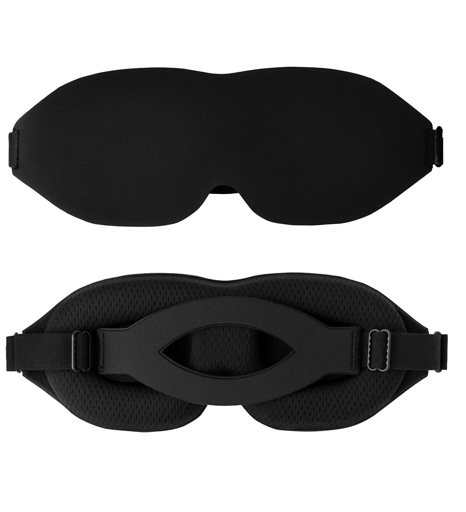 SmelloCat 3D Memory Foam Sleep Eye Mask - Black | Light Blocking, Moisture Wicking for Travel, Yoga & Daylight Sleeping | Unisex Ergonomic Design - Buy Online on GoSupps.com