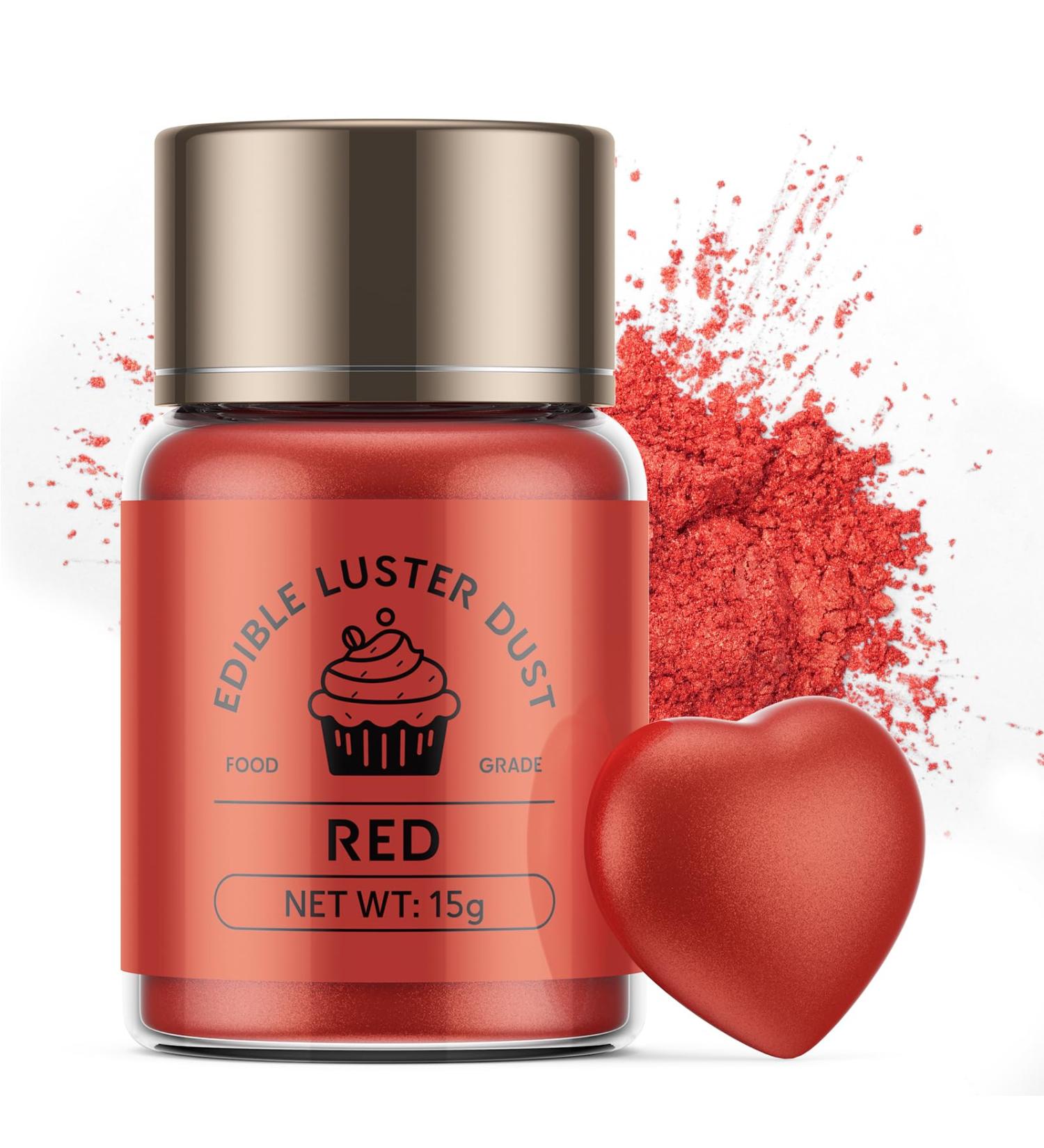 Wwtop Red Edible Glitter - 15g Tasteless Powder for Drinks Chocolate Cakes & Cupcakes - Buy Online on GoSupps.com