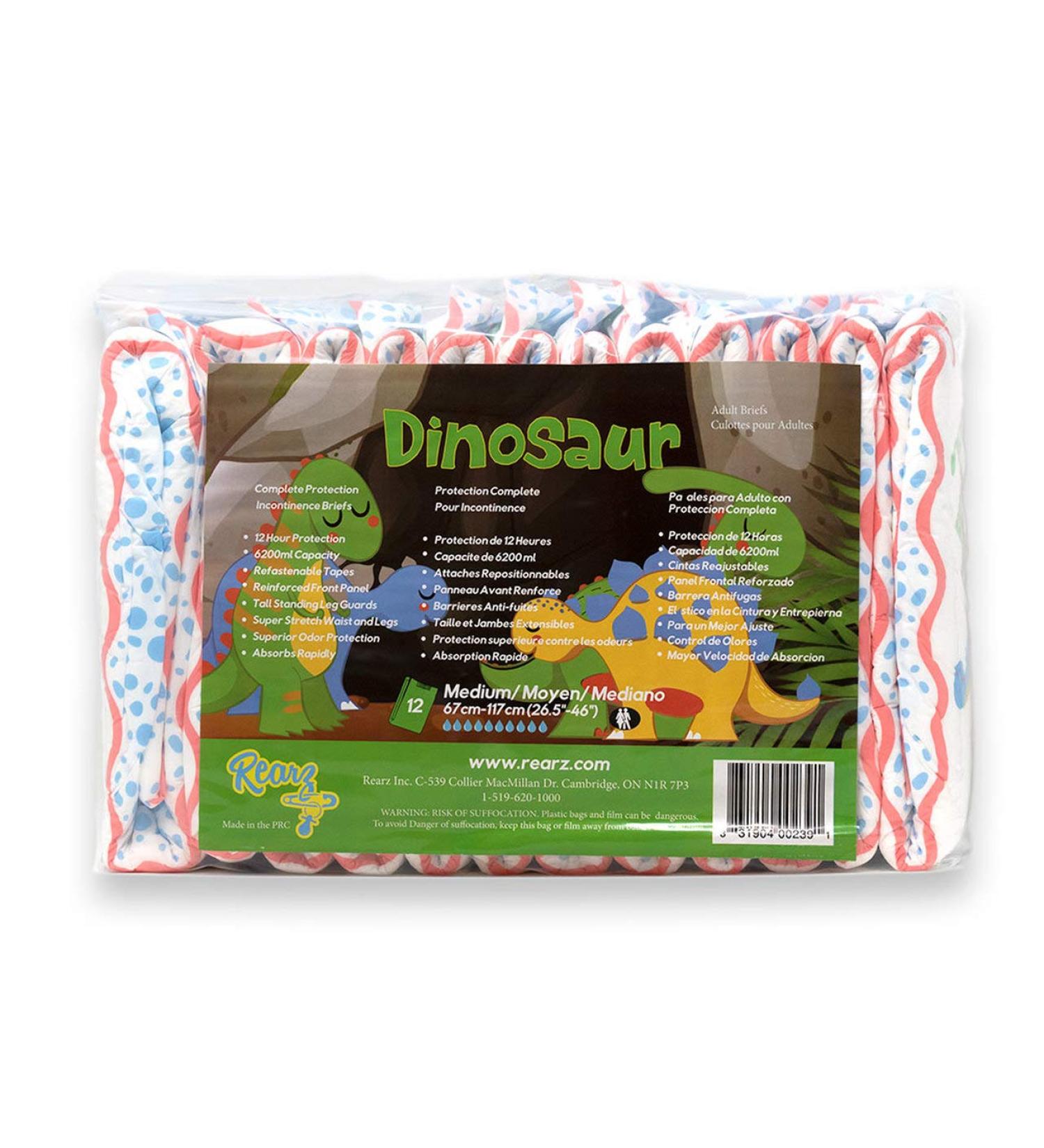 Rearz Dinosaur Elite Adult Diapers - 12 Pack, Medium Size - 12 Count - Buy Online on GoSupps.com