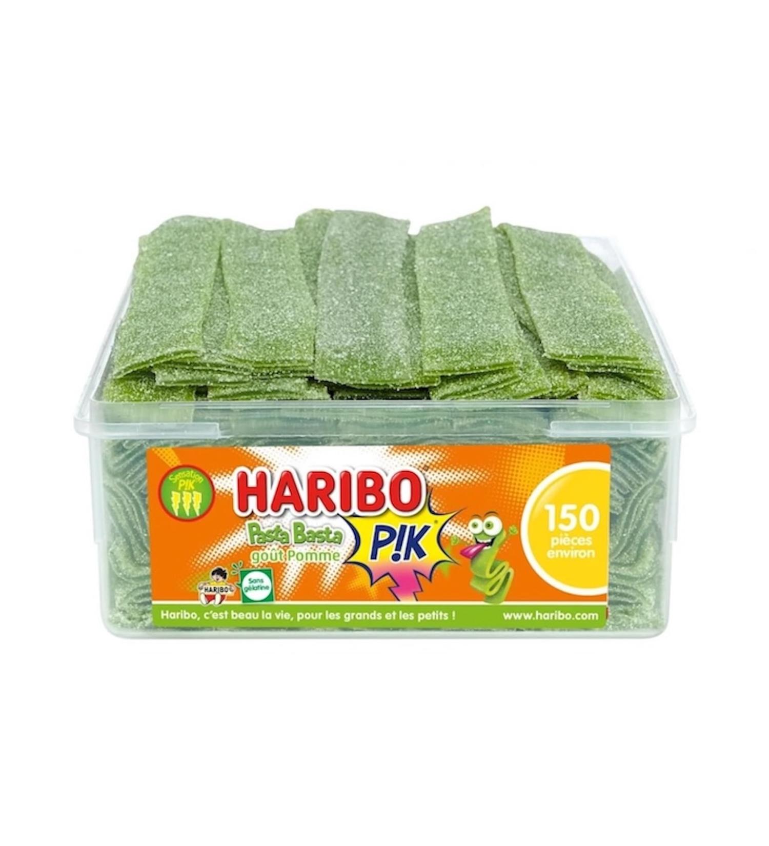 HARIBO - Pasta Basta PIK - Bonbons Piquants Go t Pomme - Sans Colorants Artificiels & Sans G latine - Bo te De 150 Bonbons Piquants