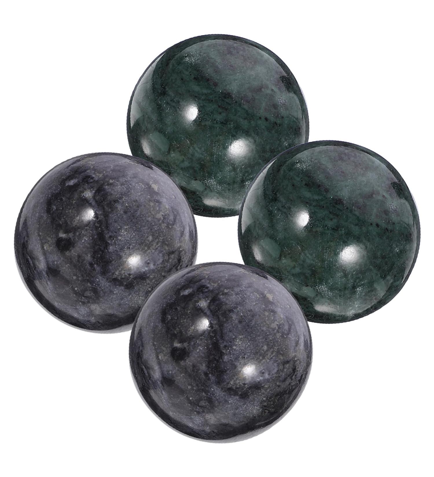 DEARMAMY Marble Green Baoding Balls - 2 Sets of Hand Massage Balls for Stress Relief & Chinese Health Exercise - Buy Online on GoSupps.com