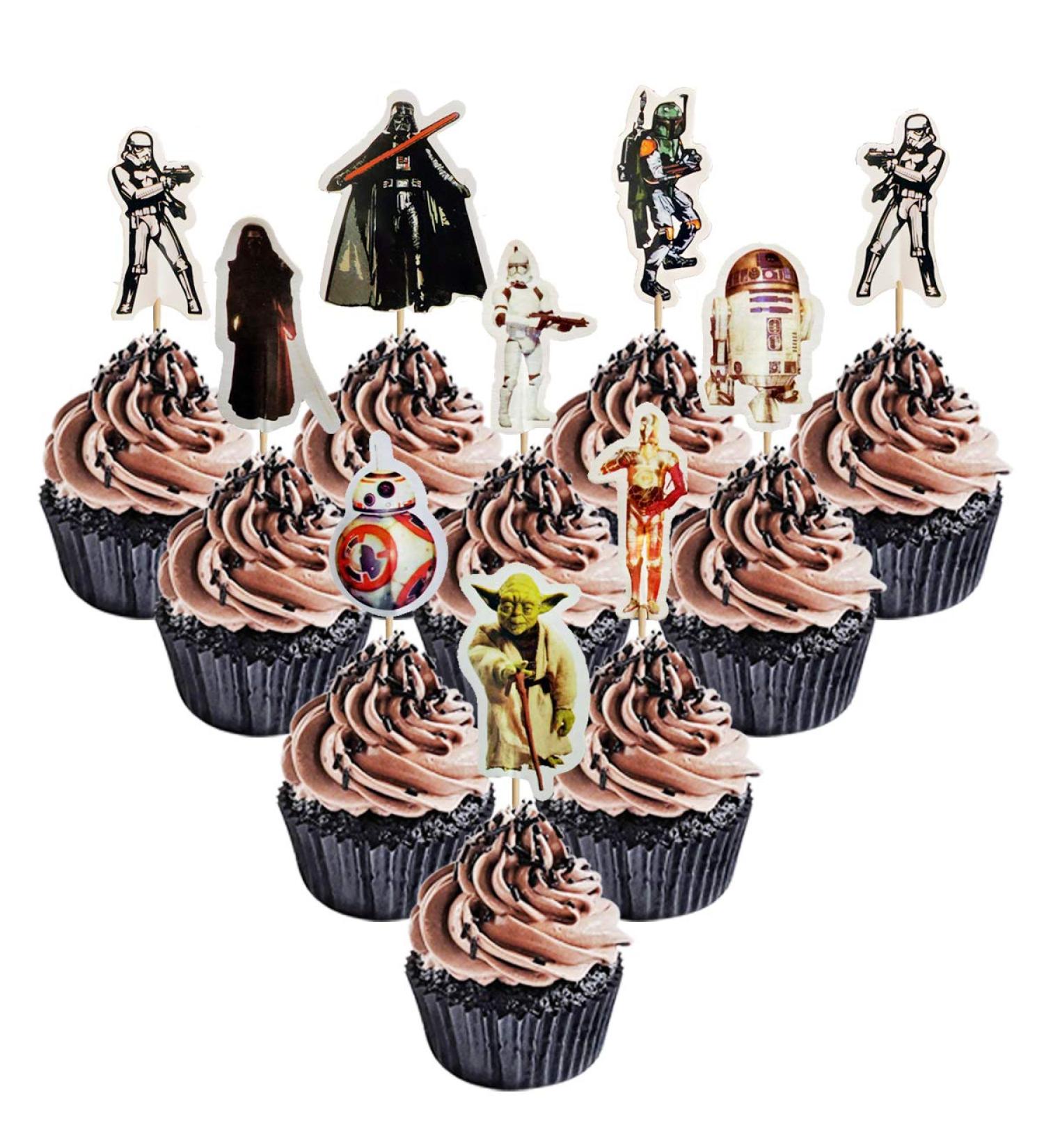 48PCS Star Wars Cupcake Toppers - Kids Birthday Party Cake Decoration - Buy Online on GoSupps.com