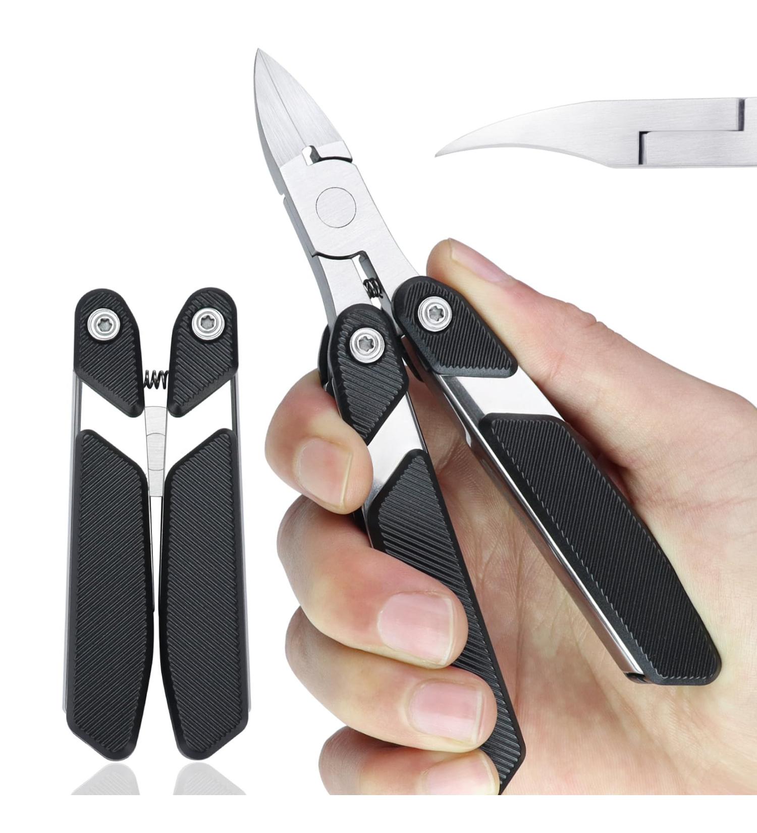 SG Nekoo Foldable Ingrown Toenail Clippers for Thick Toenail Heavy Duty Sturdy Toe Nail Clippers Portable Ultra Sharp Stainless Steel Cutter Trimmer for Men Seniors Black - Buy Online on GoSupps.com