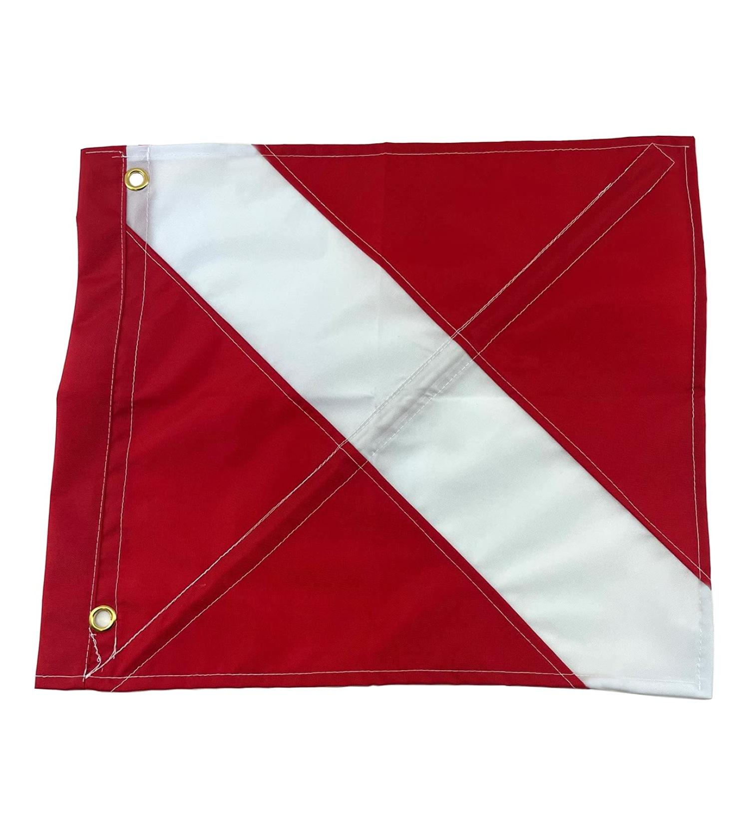 SPEARFISHING WORLD Dive Flag 14x16 in for Scuba Diving & Spearfishing | Float Buoy Pole | Removable Stiffening Pole | Easy to Use - Buy Online on GoSupps.com