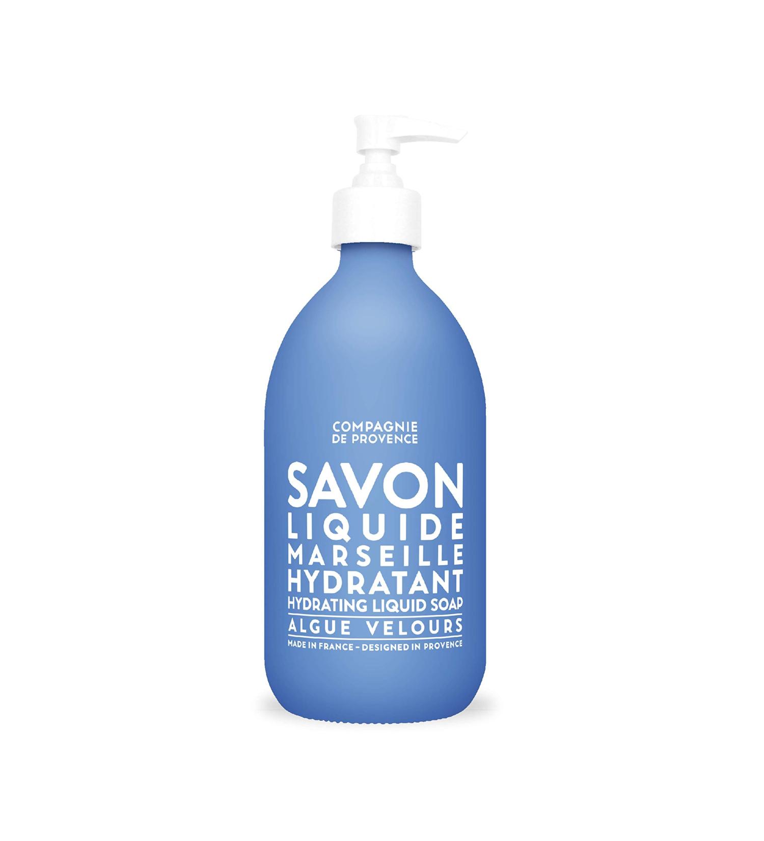 Compagnie de Provence Savon de Marseille Extra Pure Liquid Soap - Velvet Seaweed 16.7 Fl Oz Glass Pump Bottle - Buy Online on GoSupps.com
