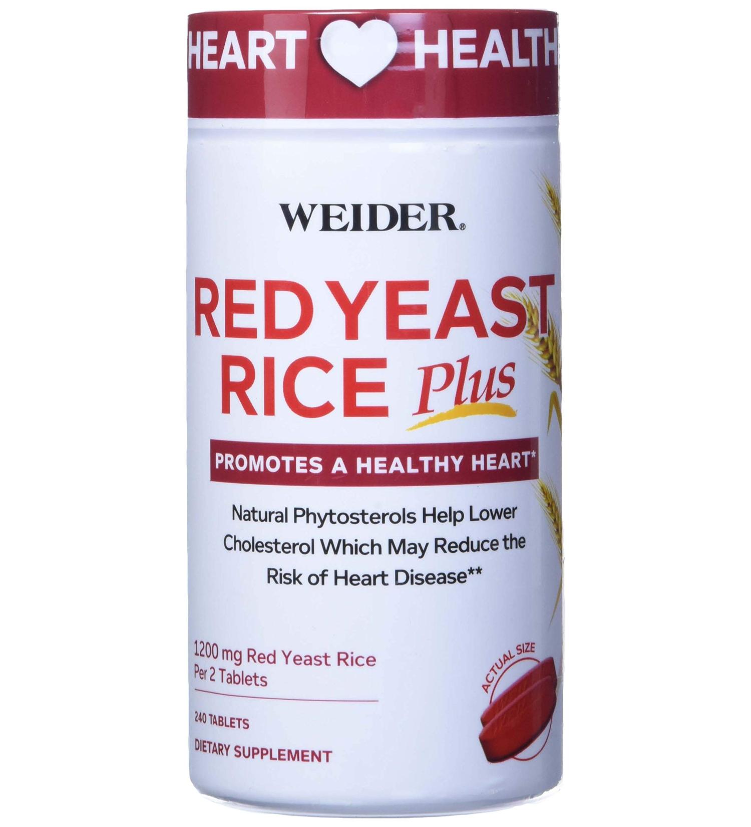 Weider Red Yeast Rice Plus 240 Tablets - Natural Cholesterol Support - Buy Online on GoSupps.com