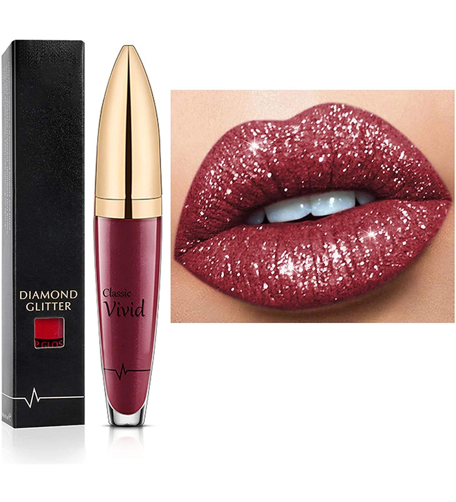 18 Colors Diamond Long Lasting Shiny Lipstick Metallic Liquid Lipstick Easy to Apply and Clean Long Lasting and Waterproof Non-Stick Diamond Shiny Lip Glaze - Buy Online on GoSupps.com