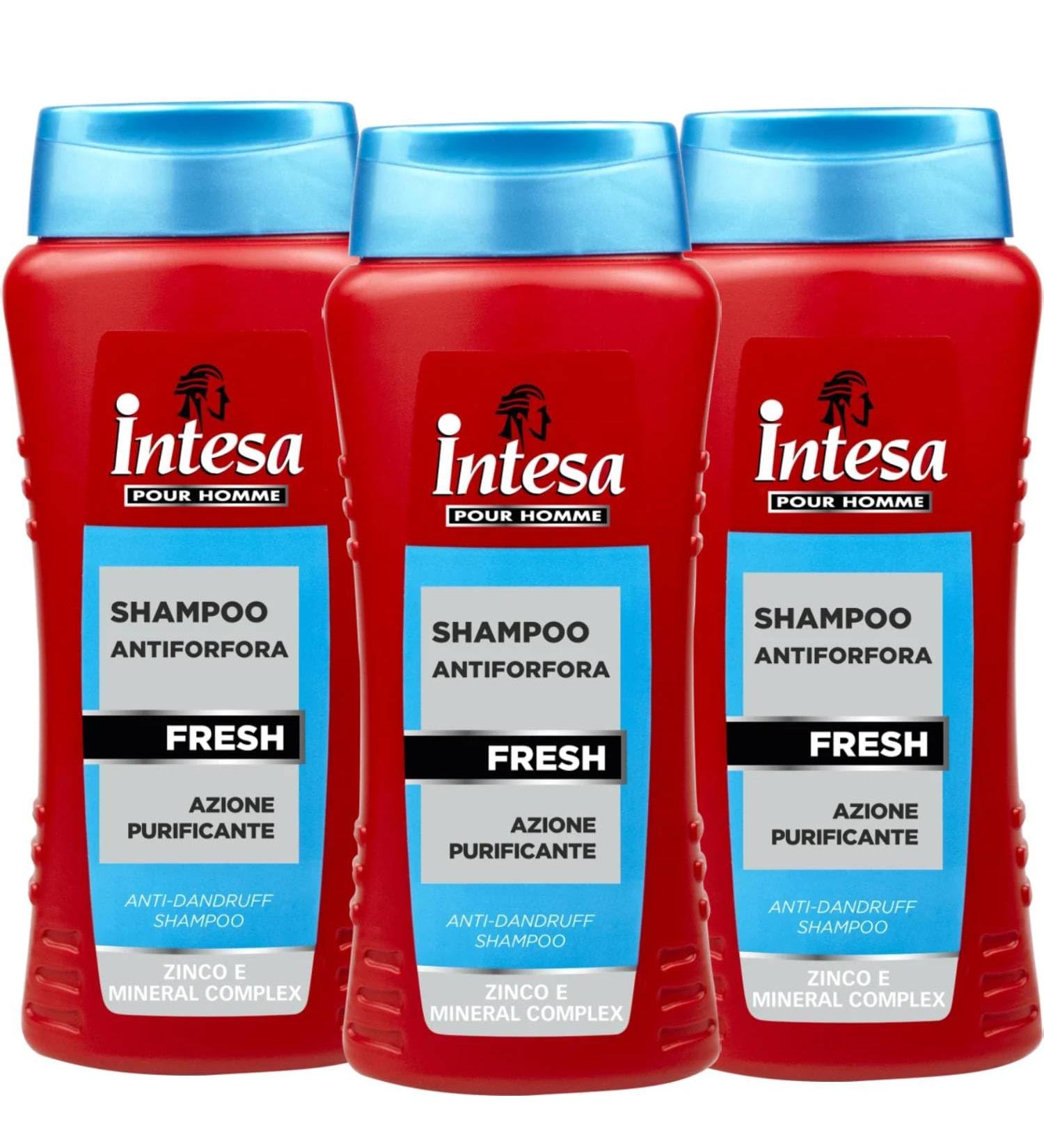 Intesa Intesa Pour Homme Fresh Anti-Dandruff Shampoo 300ml - Purifying Action with Zinc and Mineral Complex - Refreshing Daily Use Against Dandruff (3)