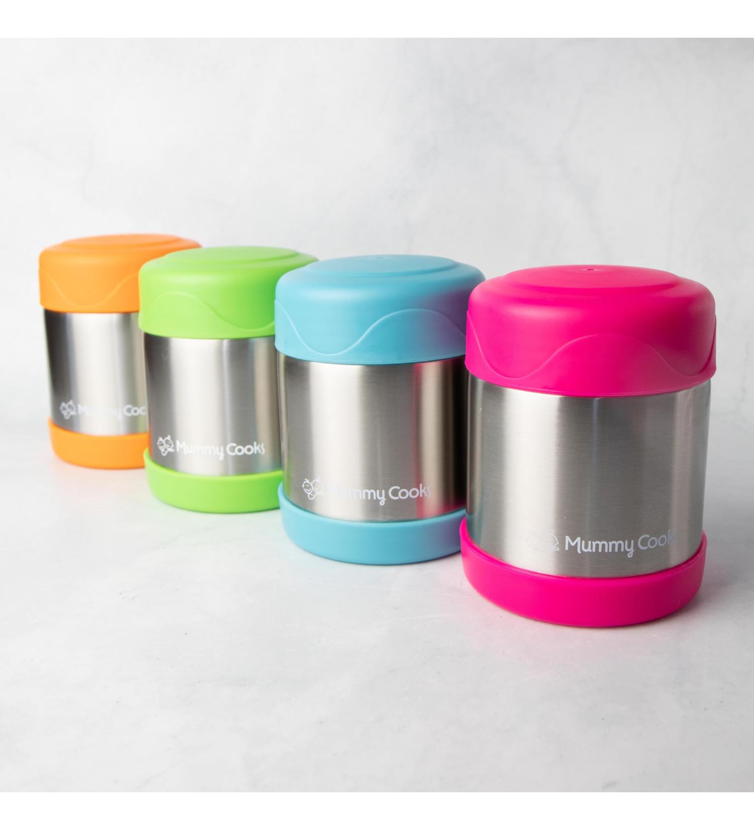 Mummy Cooks Insulated Children's Food Flask 300ml (Pink) | Free Stickers - Buy Online on GoSupps.com