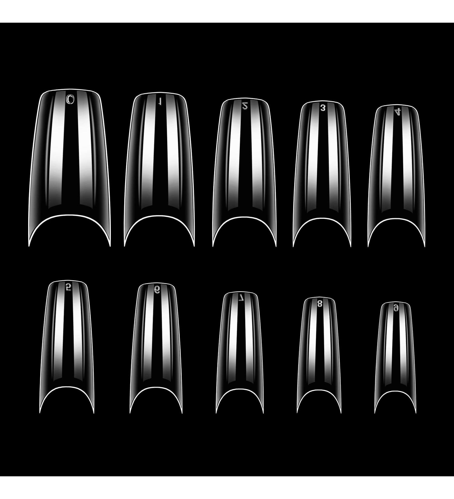 Makartt French Nail Tips 500pcs Half Cover Clear 02 - Press on Fake Nails for Acrylic Extensions | 10 Sizes Nail Tips - Buy Online on GoSupps.com