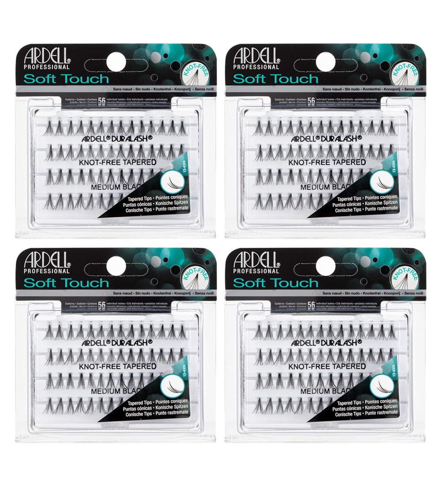 Ardell Soft Touch Individual False Eyelashes Medium Black 4 Pack - Knot-Free - Buy Online on GoSupps.com