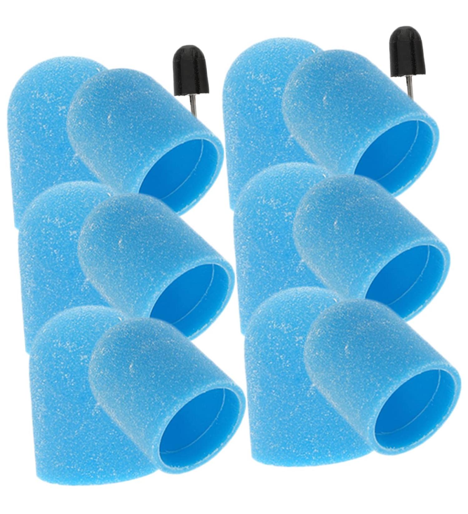 Healeved 1 Set Nail Color Sand Cap Nail Art Polishing Caps Nail Polisher Caps Electric Tool Nail Bit Fine Grit Nail Art Tools Electric Nail File Replacement Sandblasting Nail Flakes Corner 2x1.5cm Blue - Buy Online on GoSupps.com