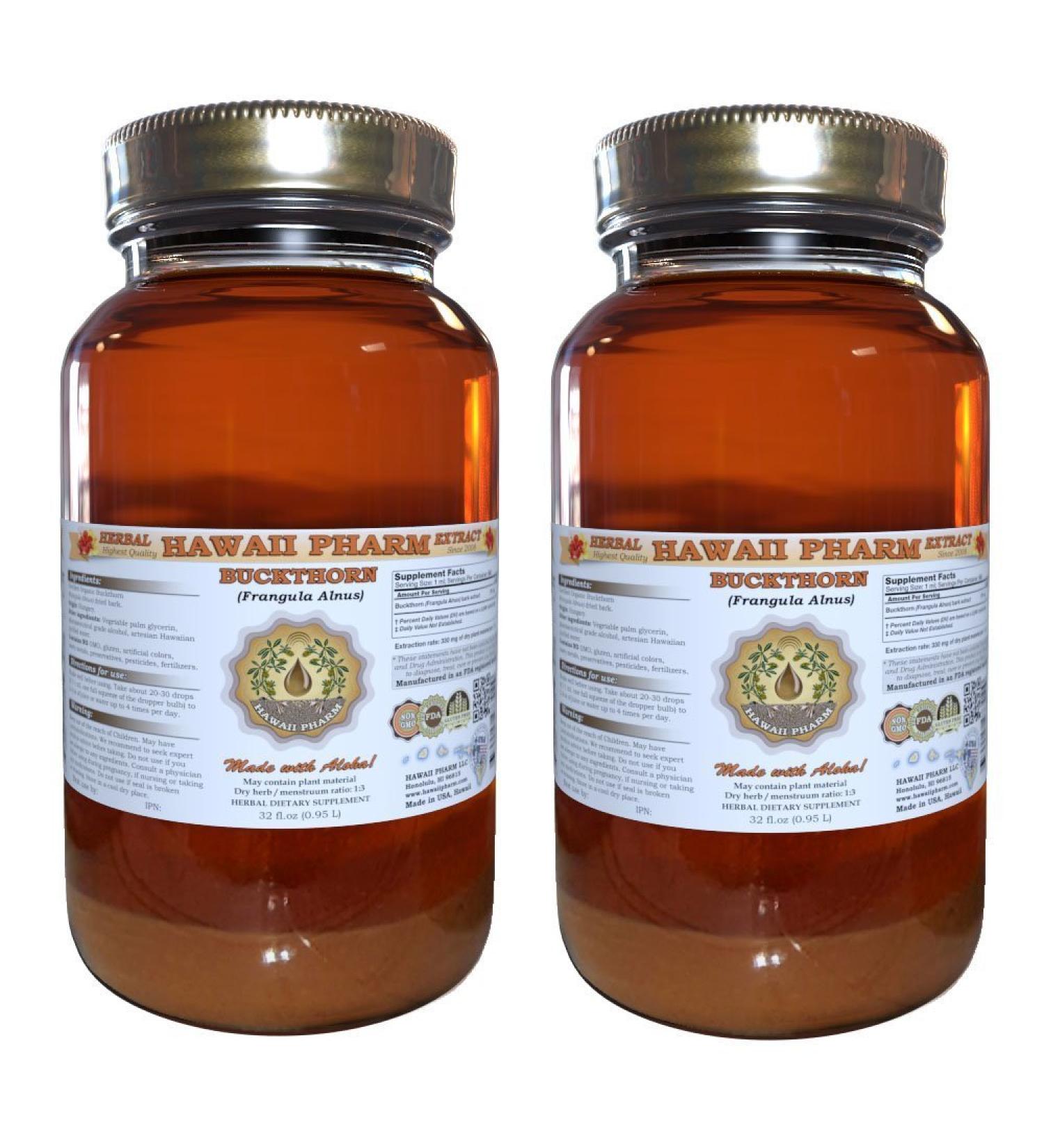 Buckthorn Liquid Extract Organic Buckthorn (Frangula Alnus) Dried Bark Tincture Herbal Supplement 2x32 oz Unfiltered 64 Fl Oz (Pack of 1) - Buy Online on GoSupps.com