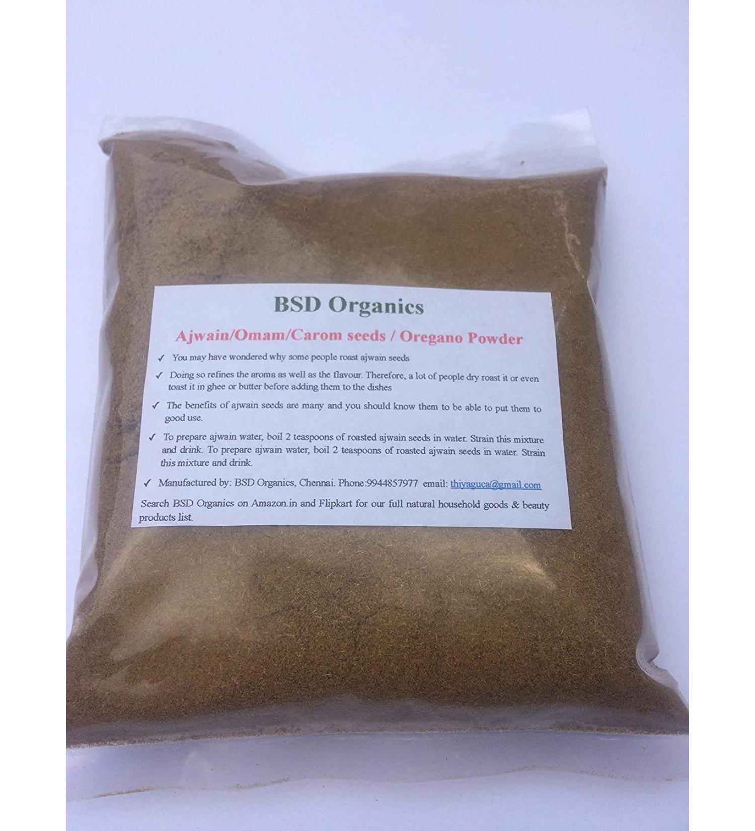 BSD Organics Ajwain/Omam/Carom seeds/Oregano Powder 200 Gram / 7 Ounce