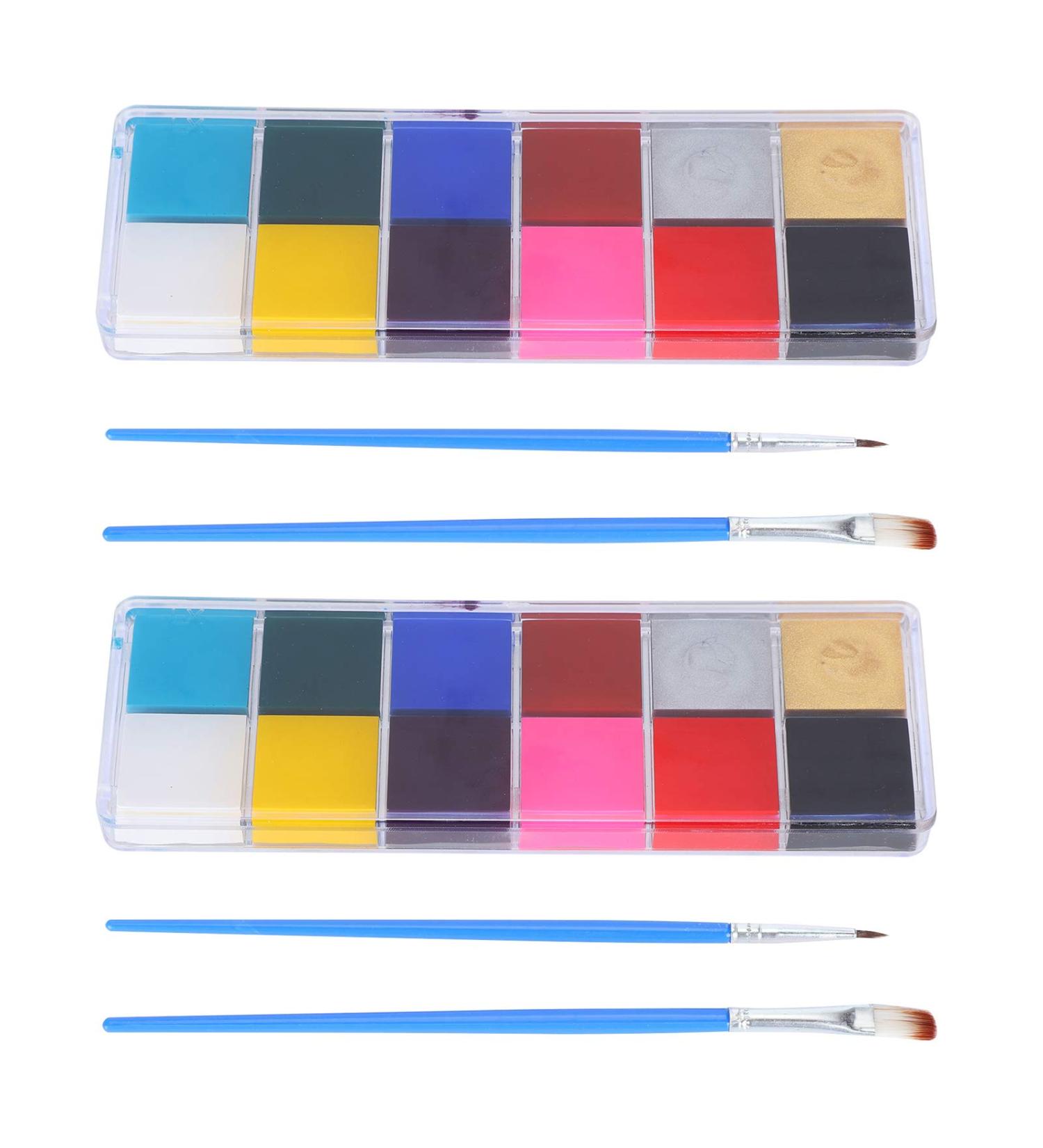 Buy 2 Sets of 12-Color Body Paint Oily Face Paint for Halloween Drama & Parties International Shipping Available! - Buy Online on GoSupps.com