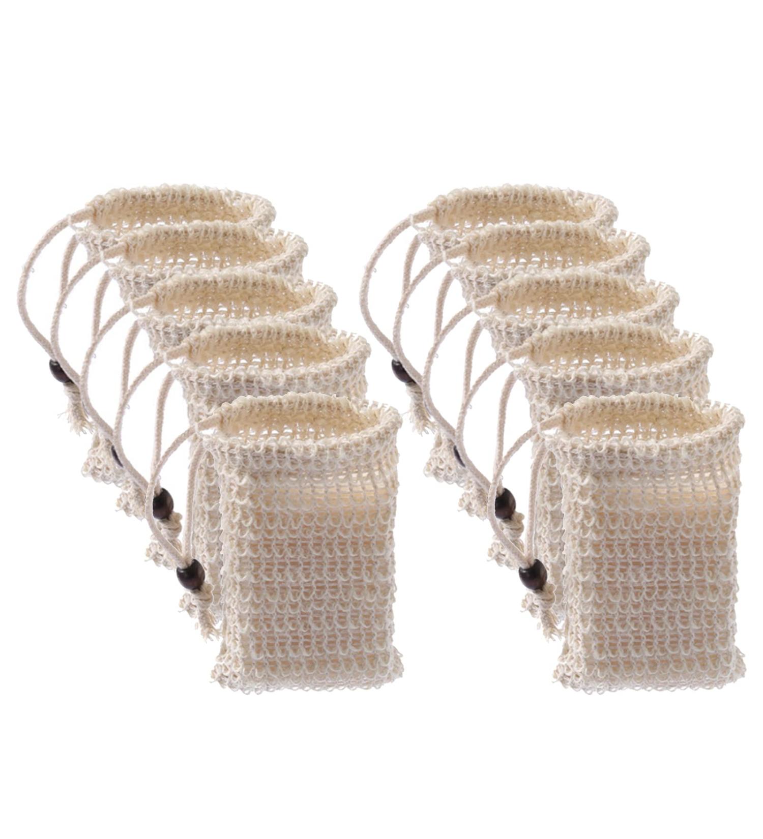 yanwuwa 10Pcs Natural Soap Bags for Foaming Soap Bars Shower Massage Soap Making at Home - Buy Online on GoSupps.com