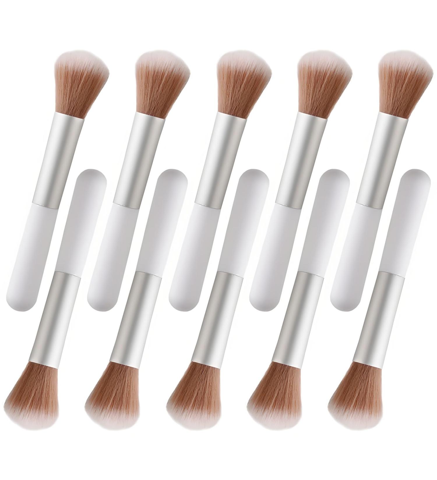 10-Piece Fluffy Beauty Makeup Brush Set - Portable Blending & Eyebrow Brushes - White Mushroom Design for Travel - Buy Online on GoSupps.com