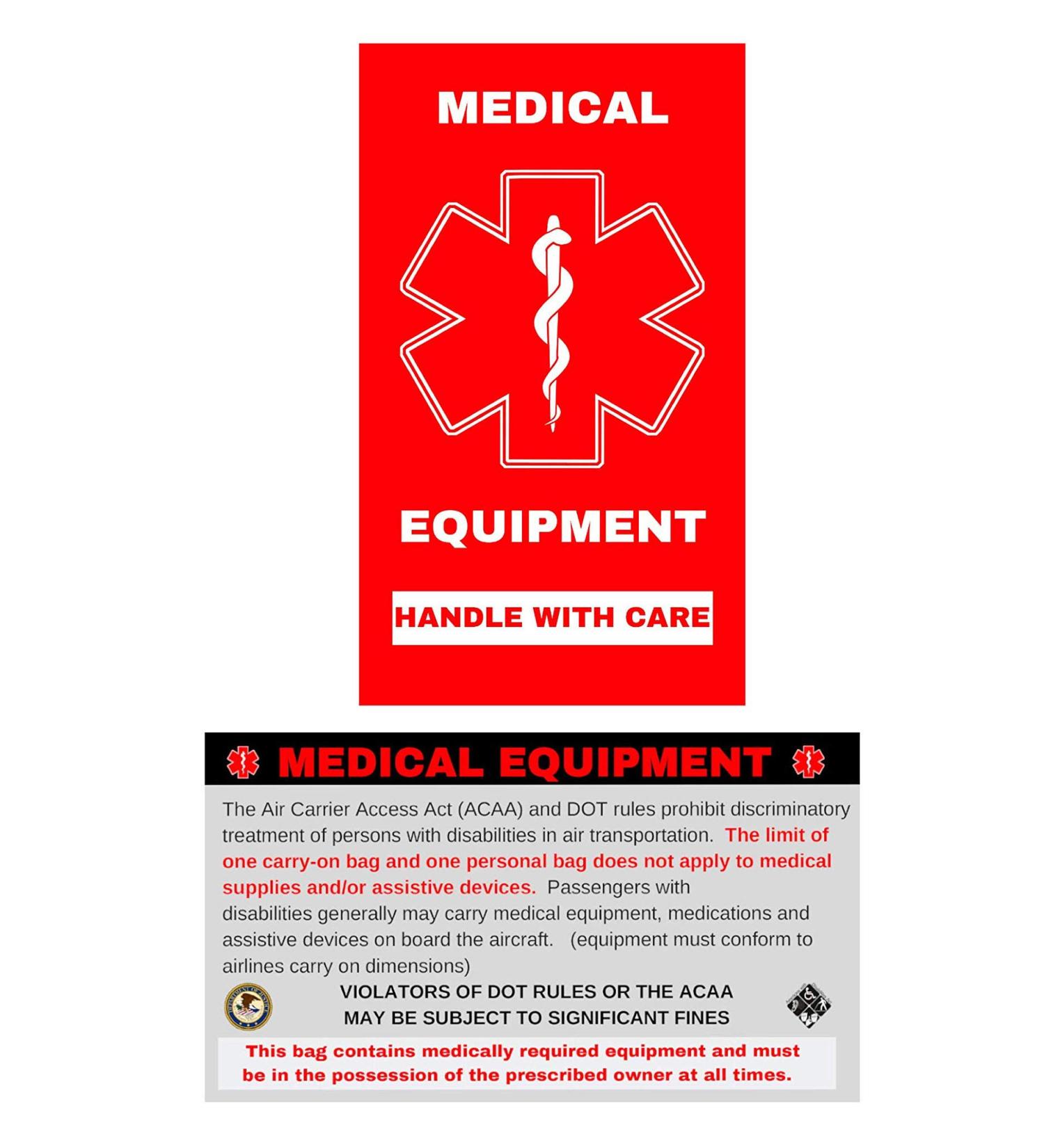 Medical Alert Equipment Luggage Tag - DOT & ACAA Compliant (2 Pack) - Buy Online on GoSupps.com
