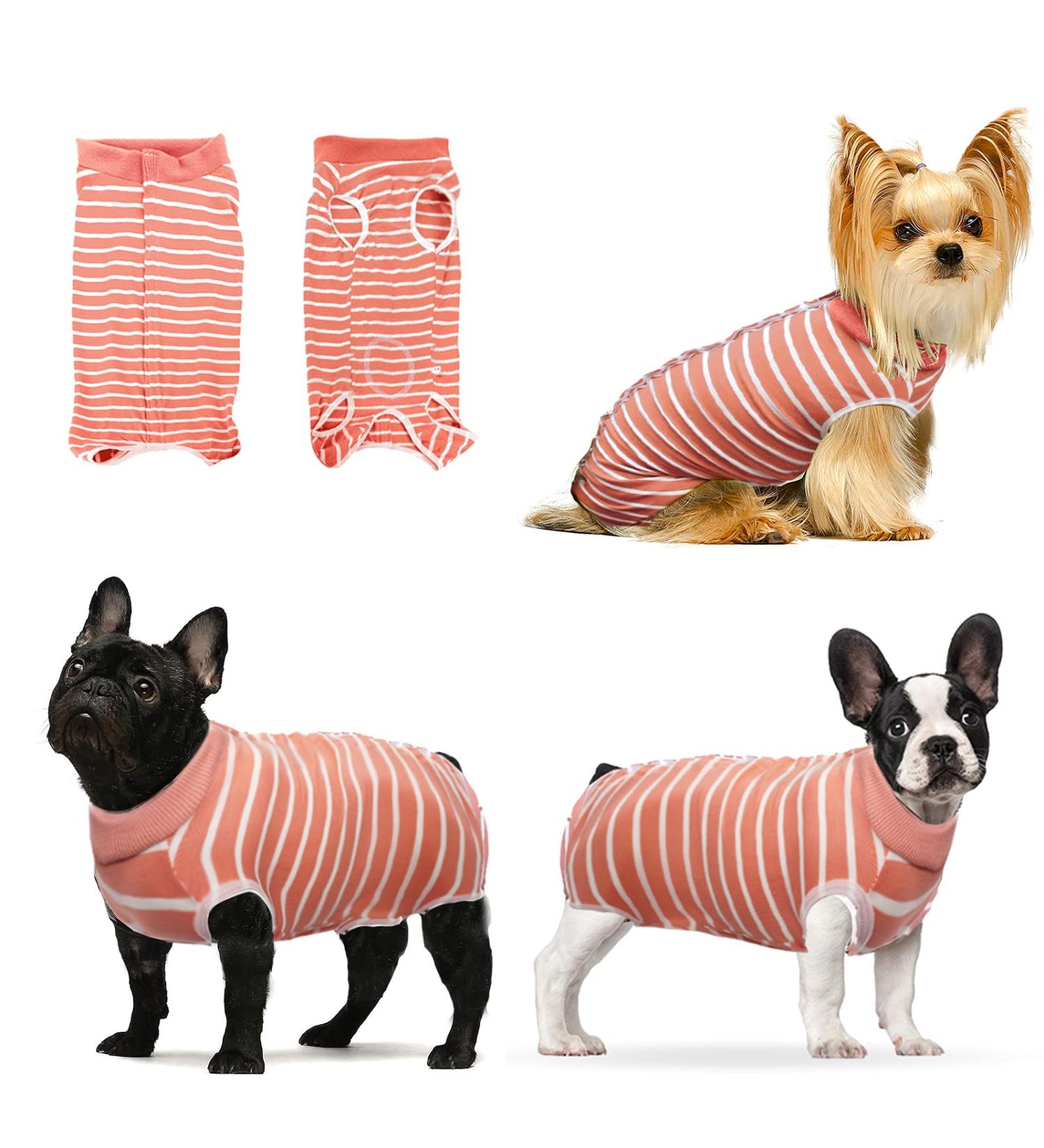 Buy Hipet Recovery Suit for Dogs & Cats - Post-Op Wear Prevents Licking Abdominal Wounds E-Collar Alternative (XXXL Pink Striped) - Buy Online on GoSupps.com