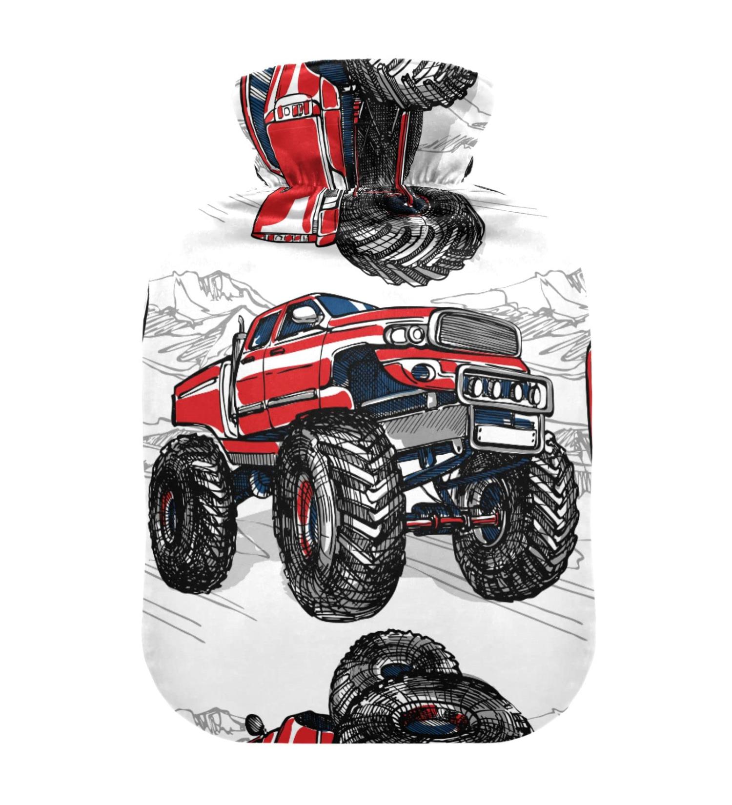 Hot Water Bottle with Cover - 2L Truck & Car Heating Pad for Neck & Shoulder Pain Relief - Buy Online on GoSupps.com