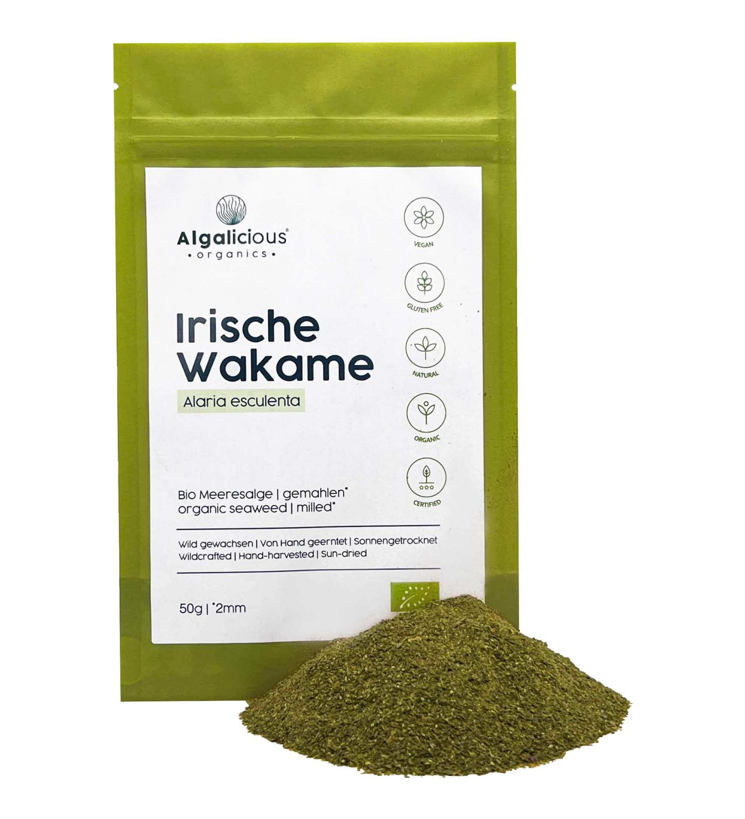  Algalicious ALGALICIOUS Organic Wakame (Alaria esculenta) Flakes | 50 g | Wild-grown flaked algae in the northern - Buy Online on GoSupps.com