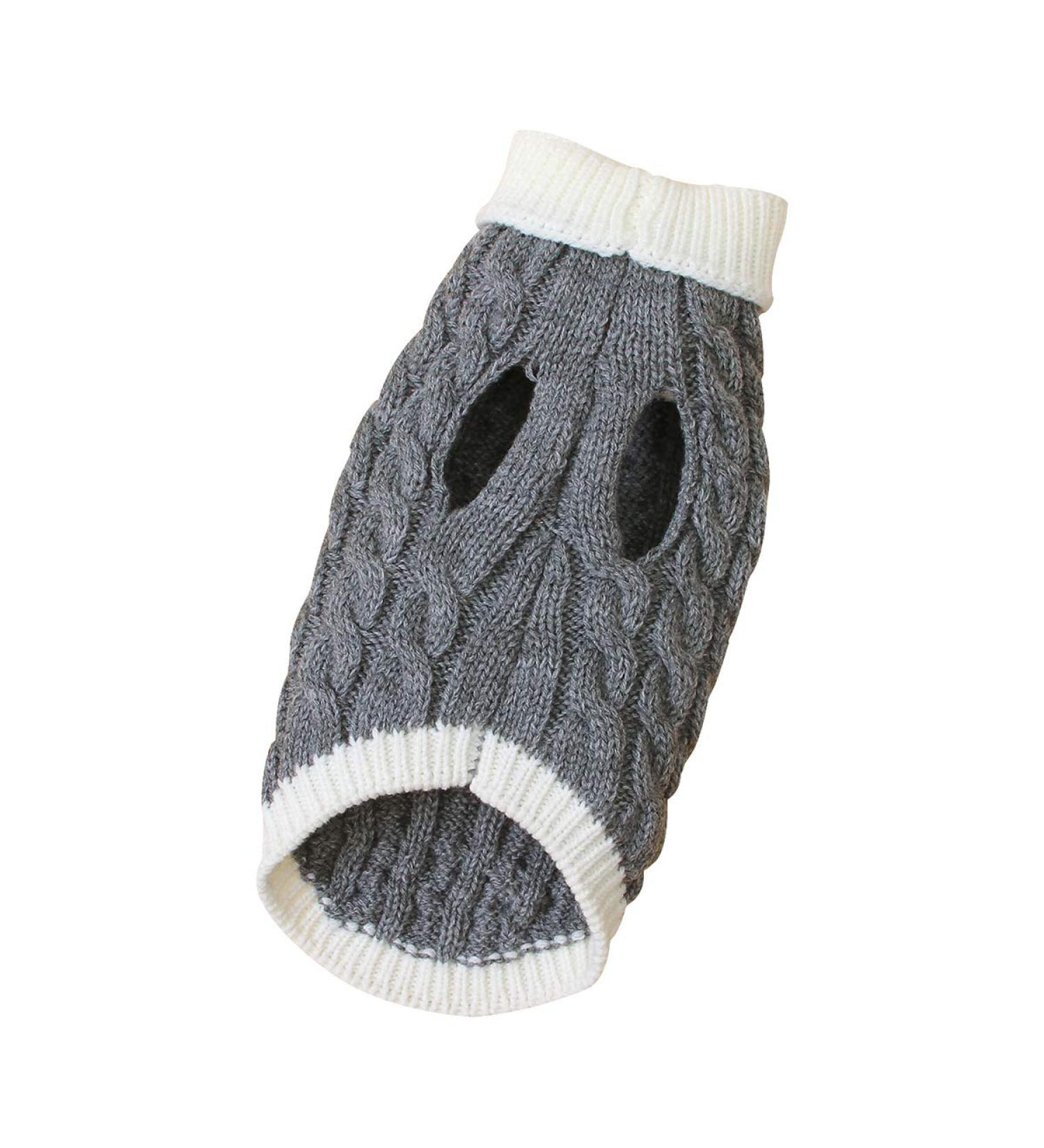 PetyOung Dog Sweater Vest | Warm Knitting Winter Coat for Small & Medium Dogs - S. Gray - Buy Online on GoSupps.com