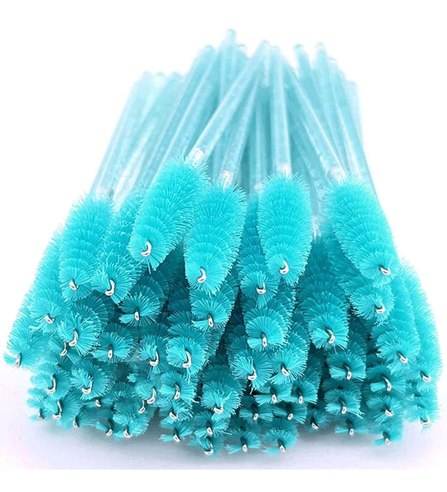 Yumflan 50 Pcs Disposable Eyelash Brushes - Crystal Blue Mascara Wands for Extensions & Makeup Application - Buy Online on GoSupps.com