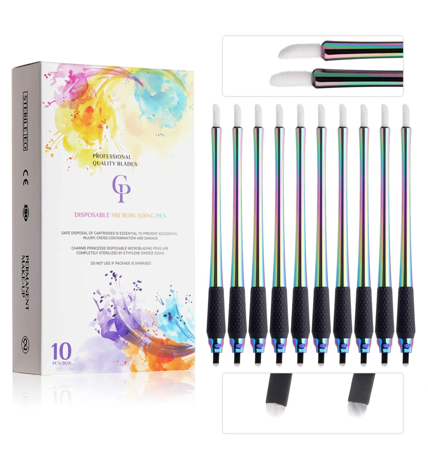 Charme Princesse 10 Pcs Disposable Microblading Pen 18 U-shaped Manual Eyebrow Pens - Sterilized Blade Tools for Eyebrow - ZYH2210001KIT-FBA - Buy Online on GoSupps.com