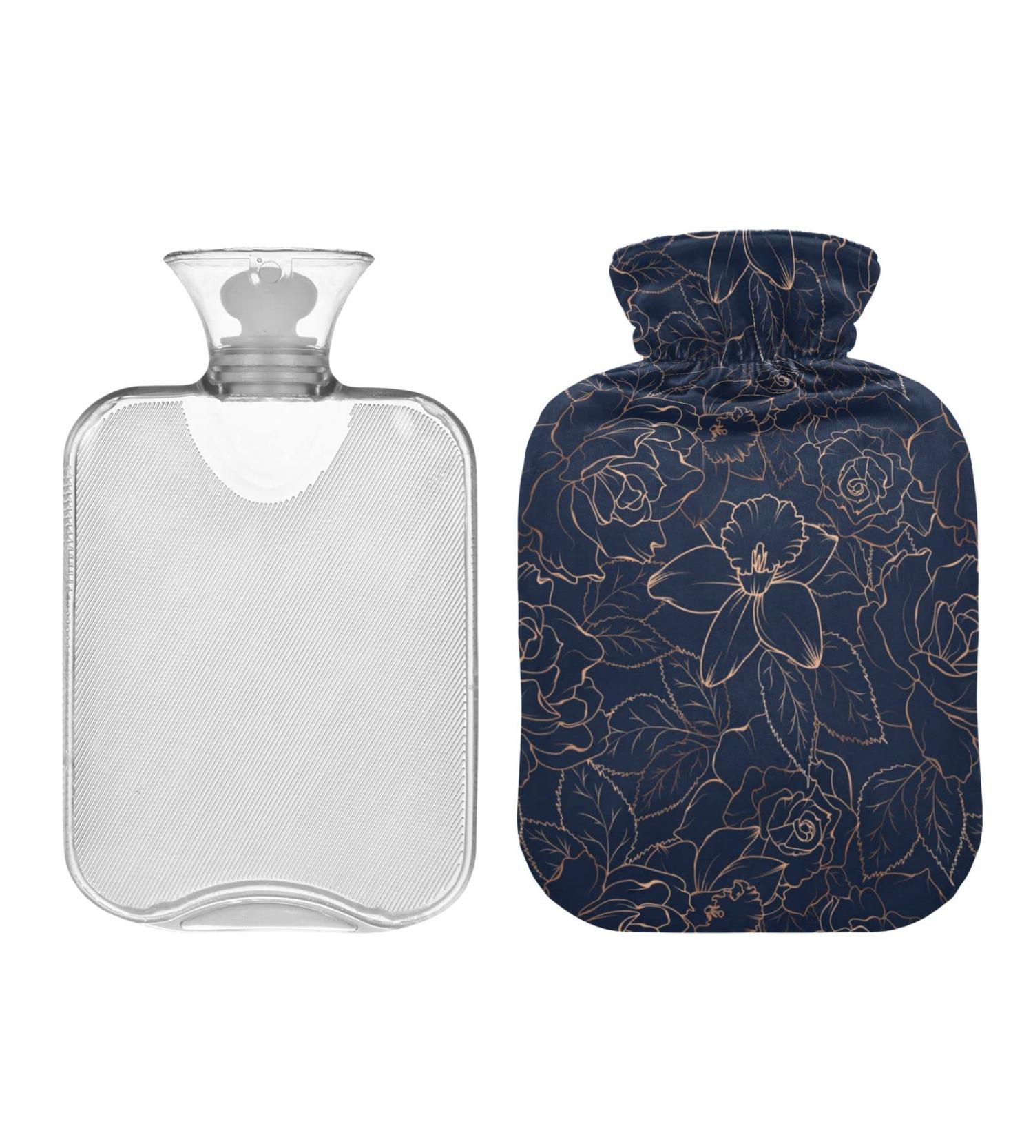Floral Rose Peony Hot Water Bottle 2L - Pain Relief & Winter Hand Feet Warmer - Buy Online on GoSupps.com