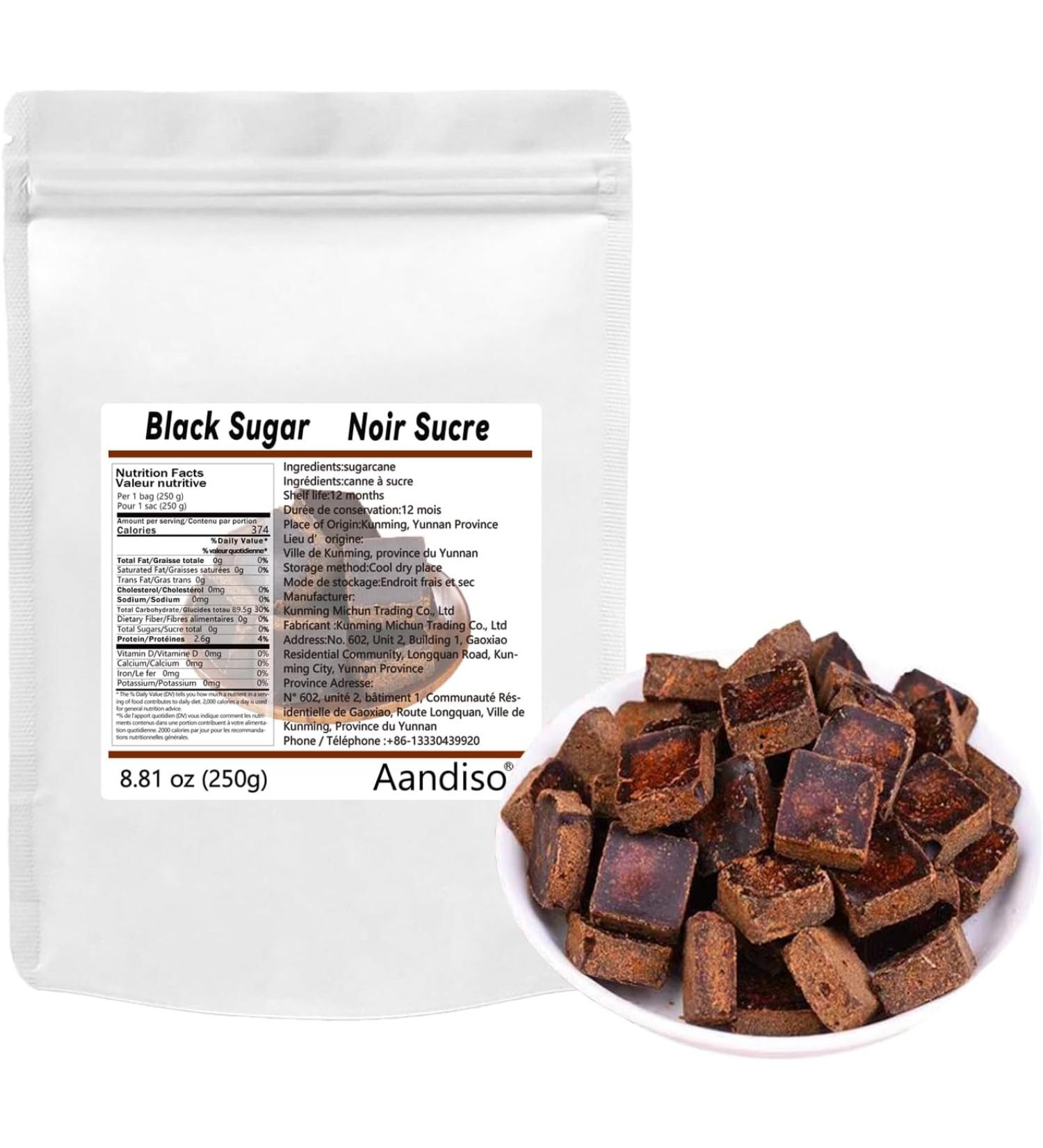 Black Sugar Cubes 250g Chinese Traditional - Handmade Sugarcane Dark Black Sugars For Tea And Coffee Baking Milk Tea Shop Using Black Sugar - Buy Online on GoSupps.com