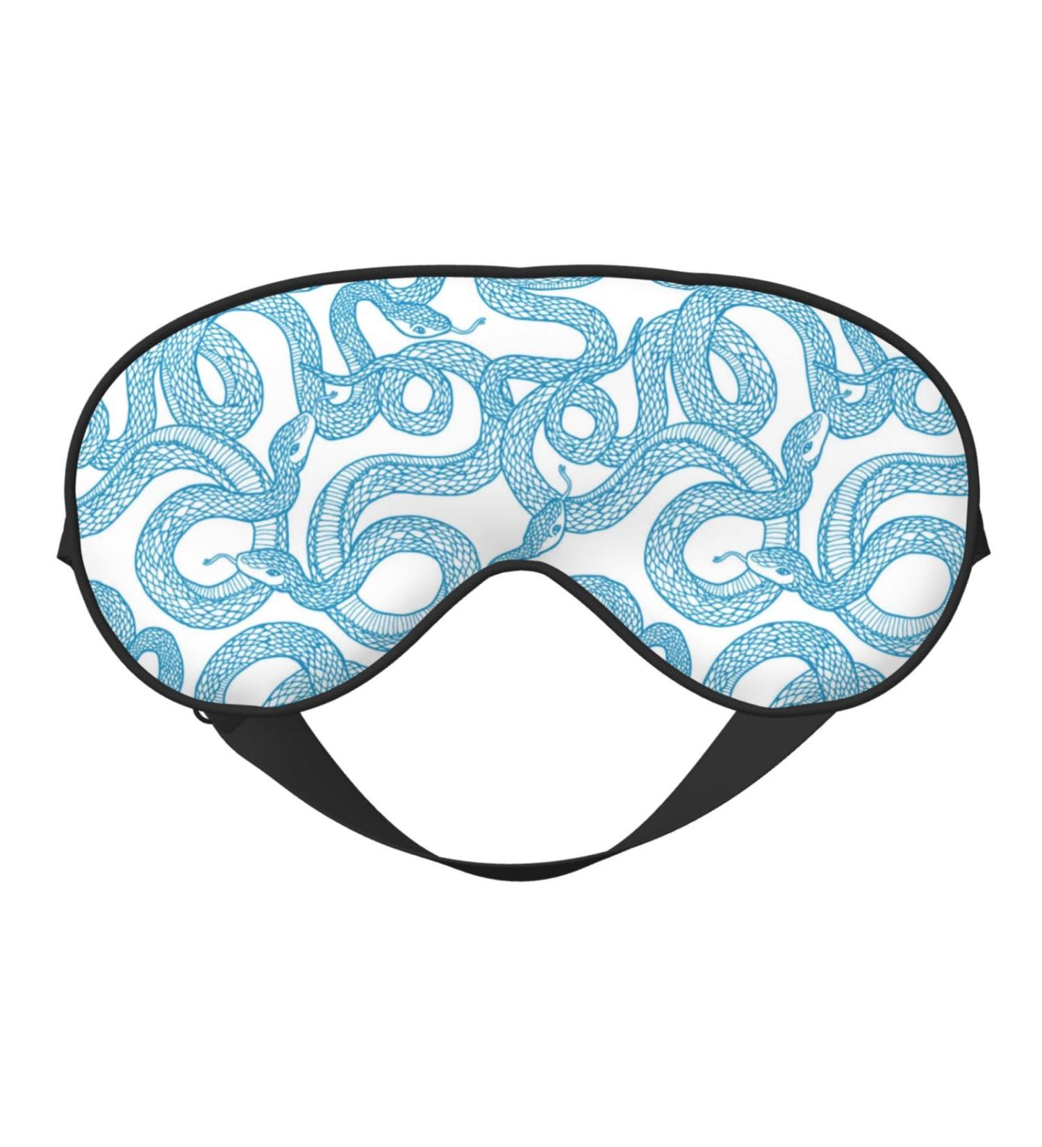 Shop Blue Snake Print Sleep Eye Mask - Soft Eyeshade for Travel & Night Sleeping | Comfortable Blindfold with Elastic Strap - Buy Online on GoSupps.com