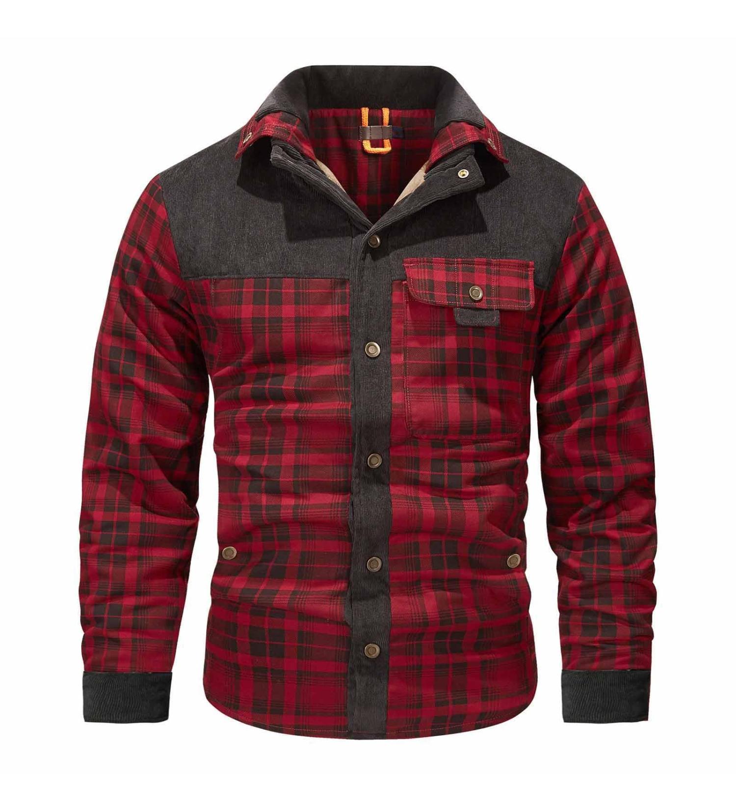 Yihaojia Men's Long Sleeve Sherpa Lined Shirt Jacket Plaid Fleece Coats Heavyweight Thermal Button Up Winter Work Outwear Red#69 X-Large - Buy Online on GoSupps.com