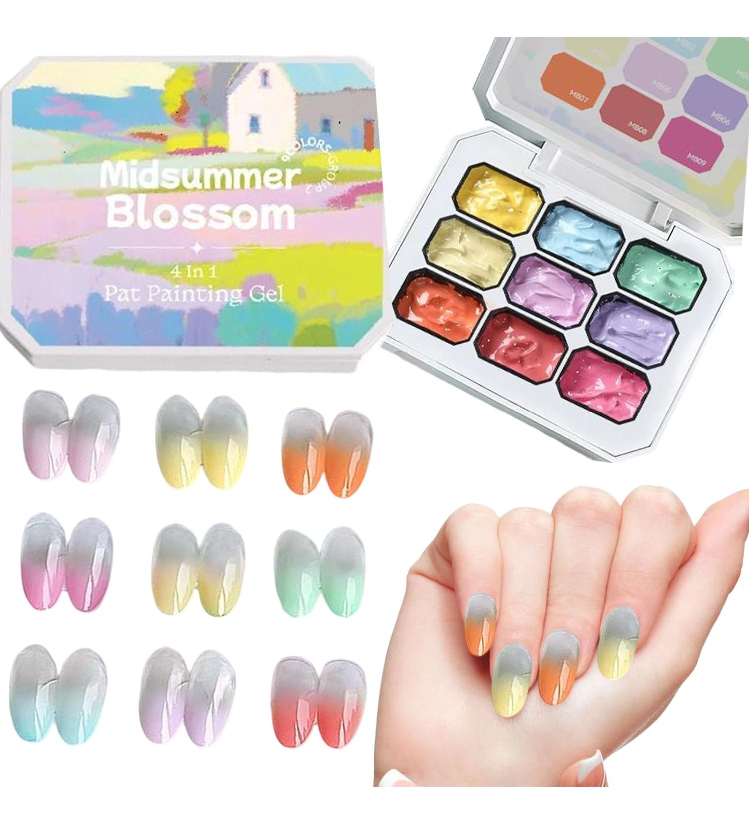 Painting Gel Gradient Gels 2.5g x 9 No-Wipe Set UV LED Quick Curing Shine Smooth Application Paints Gel for Beauty Personal Home Salon and Arts Decoration - Buy Online on GoSupps.com