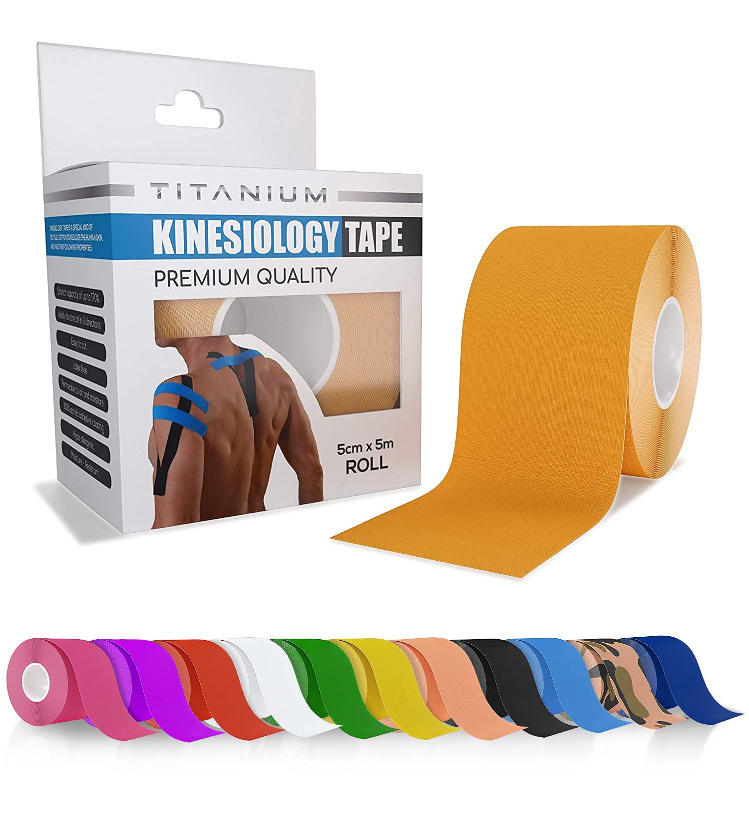Titanium Sports Kinesiology Tape - 5m Roll for Support & Muscle Recovery in Orange - Buy Online on GoSupps.com