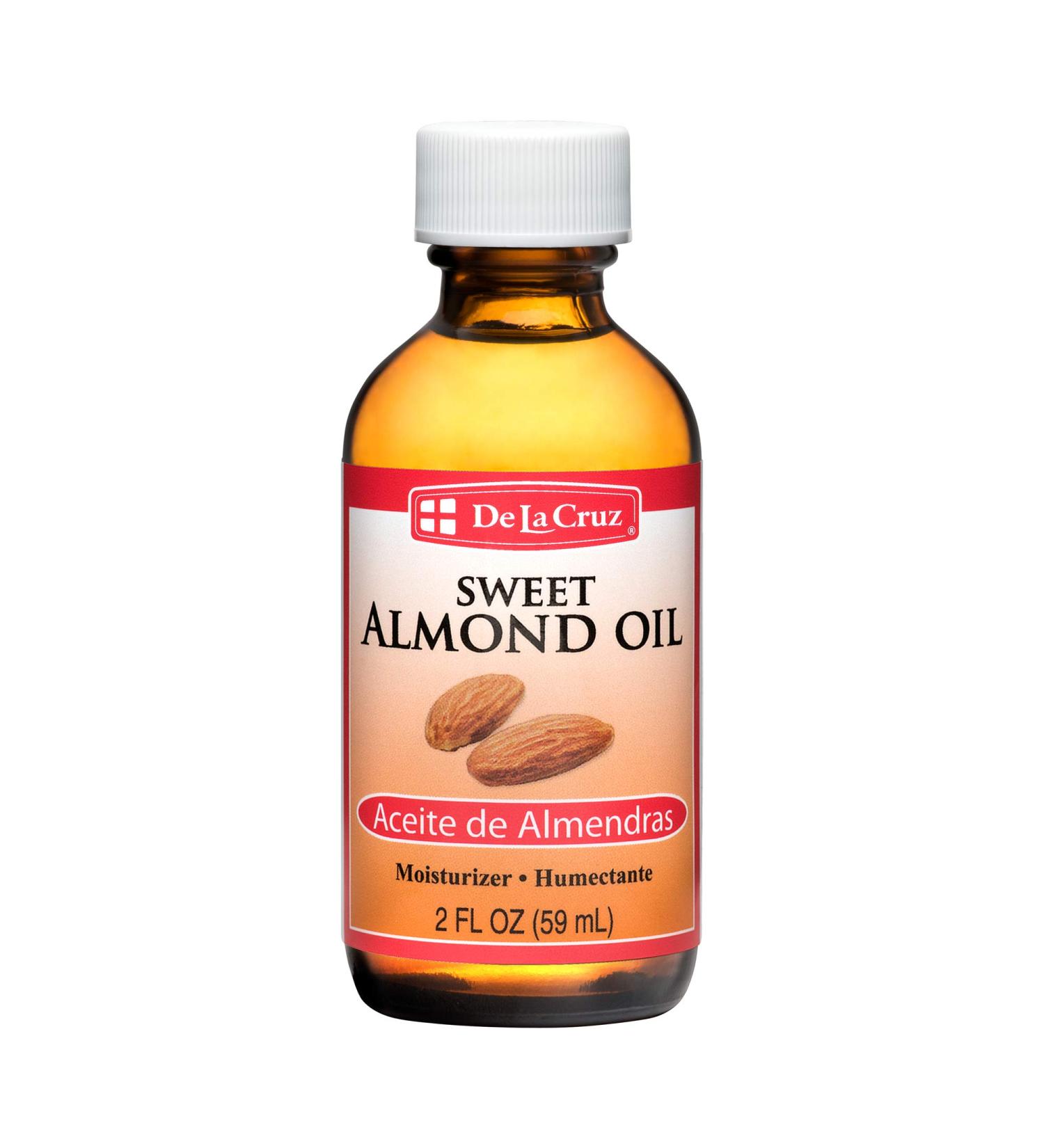 De La Cruz Sweet Almond Oil - 2 FL. OZ. Expeller Pressed Almond Oil for Skin & Hair | Buy Online Internationally - Buy Online on GoSupps.com