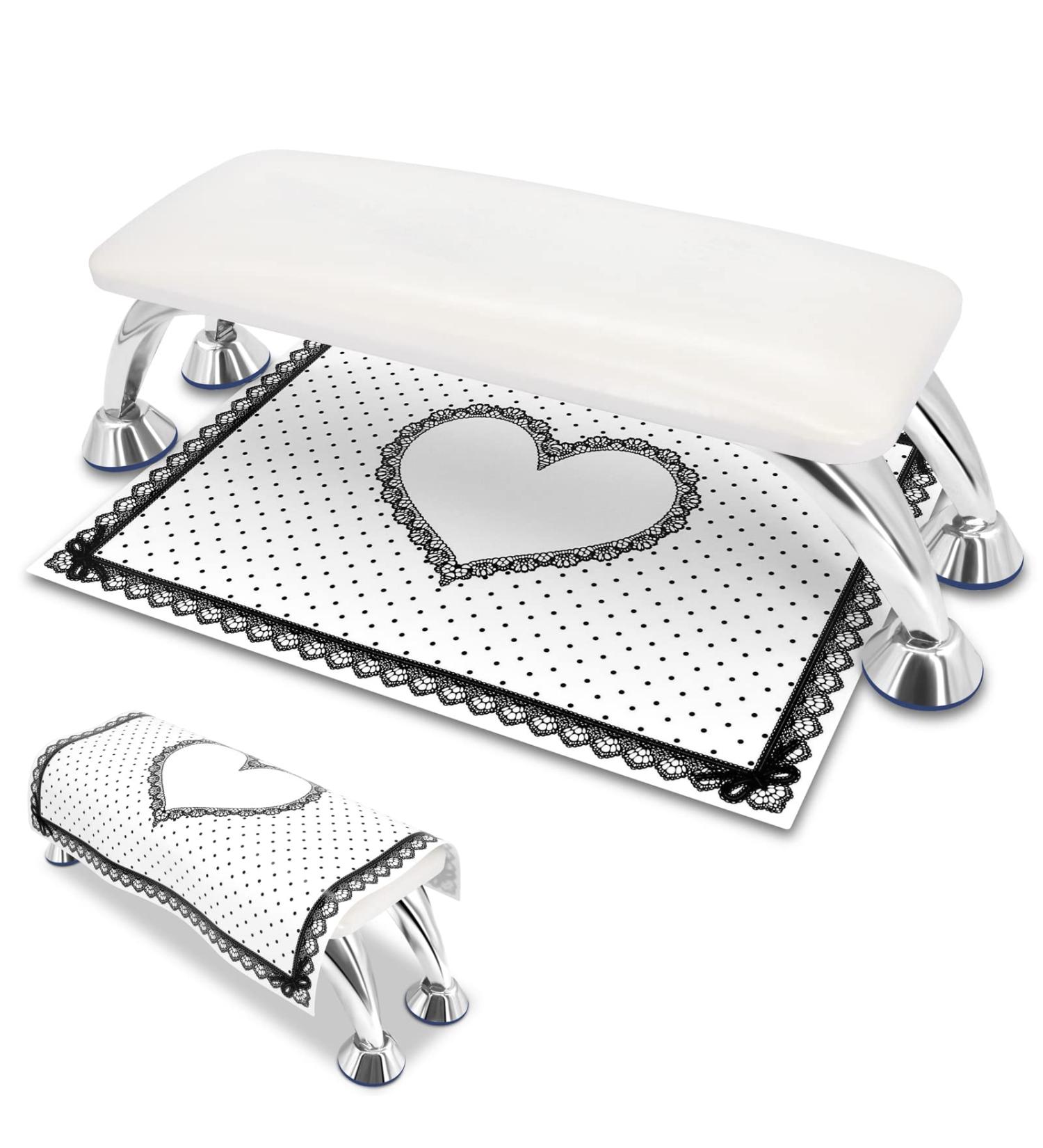 Nail Arm Rest - Microfiber Leather Manicure Hand Pillow for Nail Techs - White - Buy Online on GoSupps.com