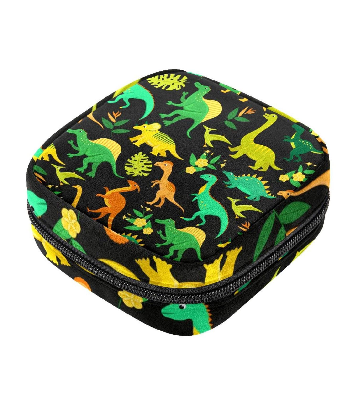 Cartoon Dinosaur Sanitary Napkin Storage Bag | Portable Period Pocket for Women & Teens - Color 3 - Buy Online on GoSupps.com