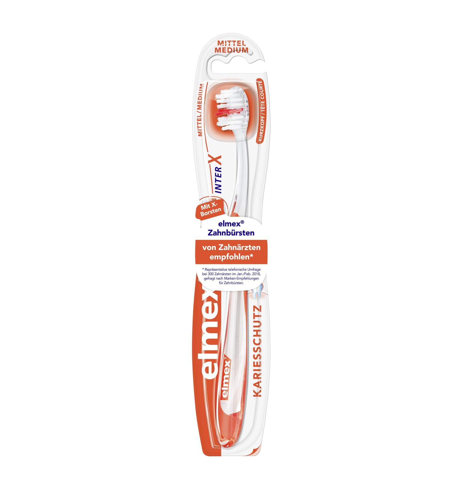 Elmex CARIES PROTECTION InterX Toothbrush Short Head Medium 1 Piece | Effective Cavity Defense for Healthier Teeth International Shipping Available - Buy Online on GoSupps.com