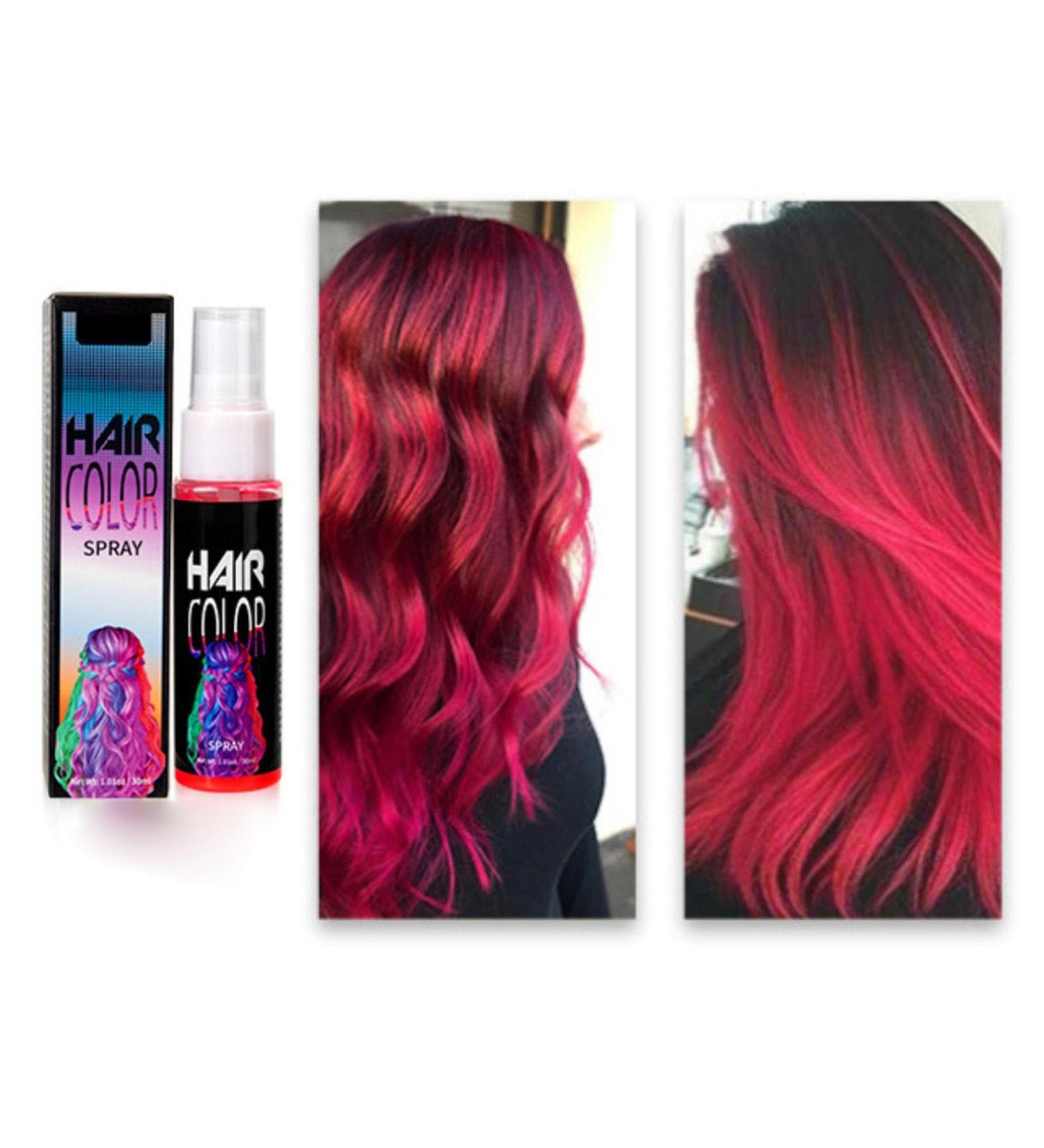 Temporary Hair Color Spray Hair Spray Color Temporary DIY Hair Color Spray Hair Spray Instant Hair Color for All Hair Types Fast-Drying (Red 30ml) Red 0.13 Fl Oz (Pack of 1) - Buy Online on GoSupps.com